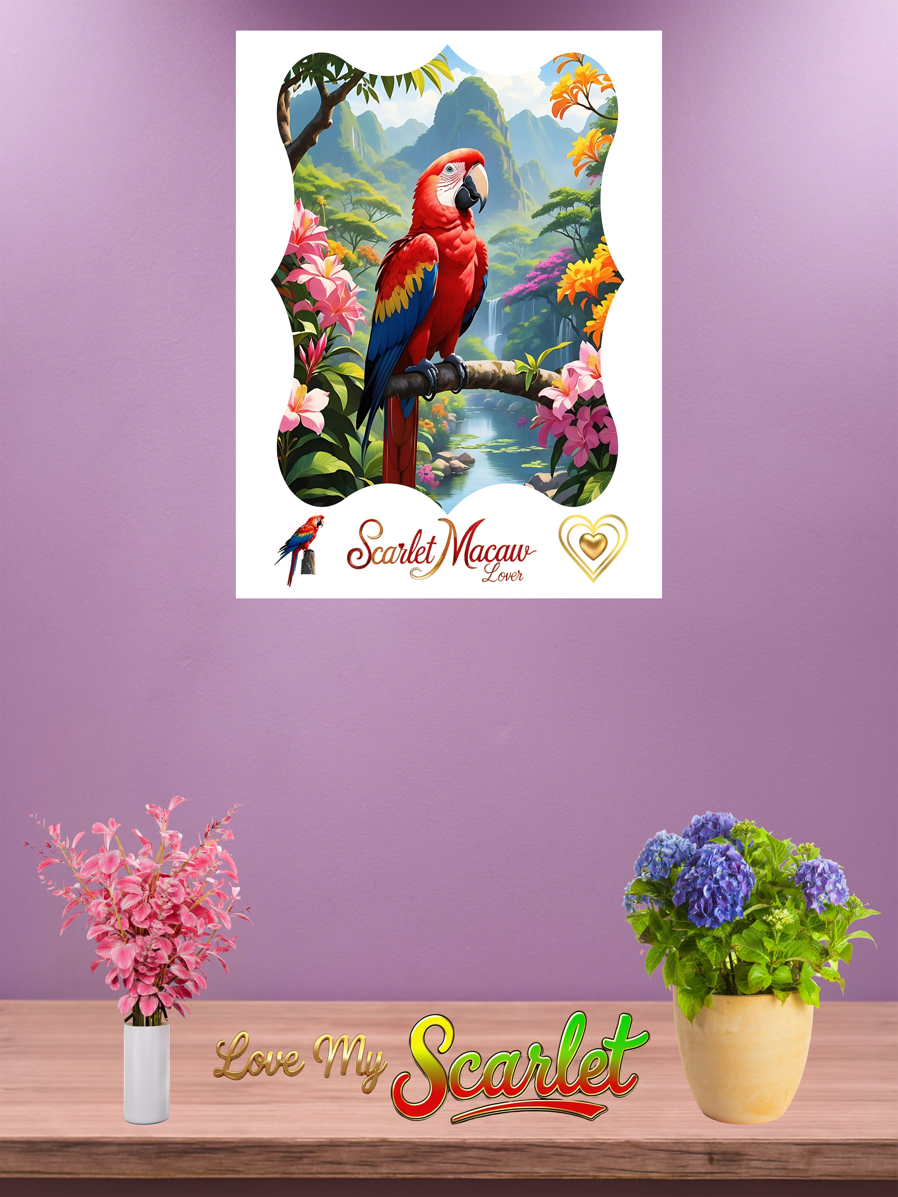 Scarlet Macaw Lover Nature Scenic Wall-Hanging