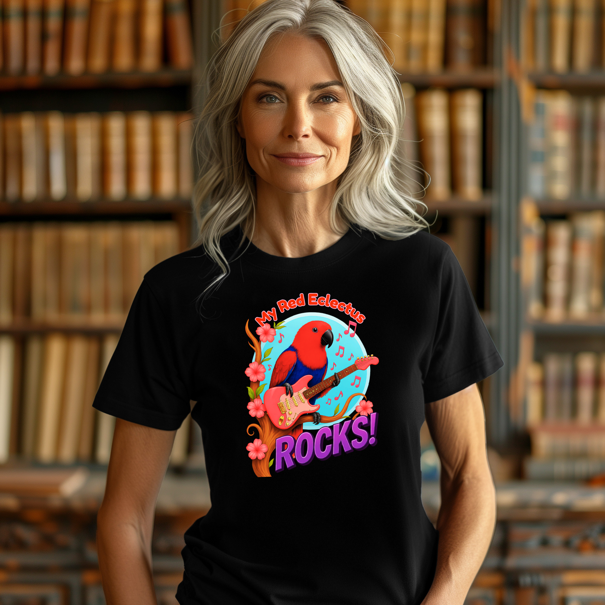 My Red Eclectus Rocks Guitar T-Shirt