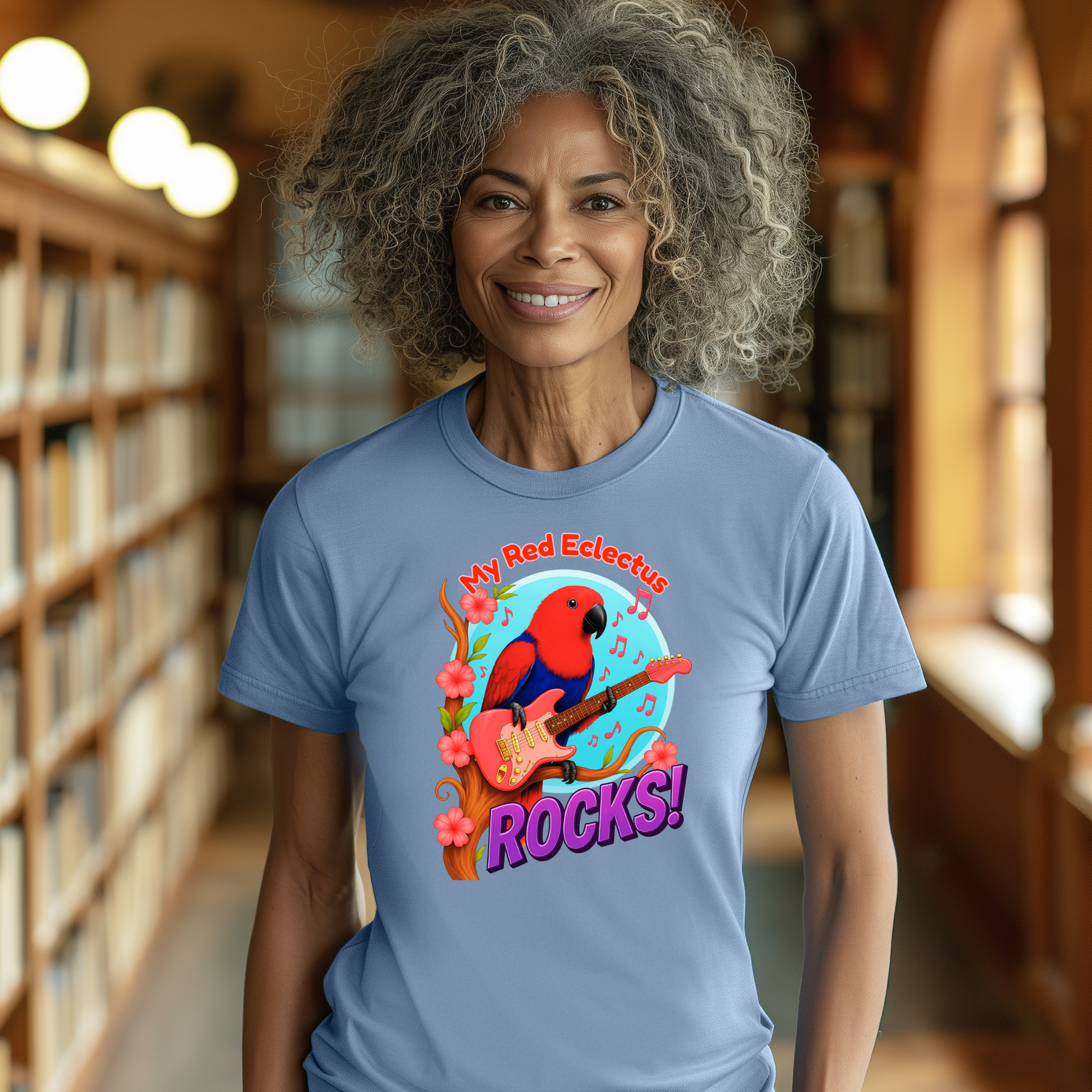 My Red Eclectus Rocks Guitar T-Shirt