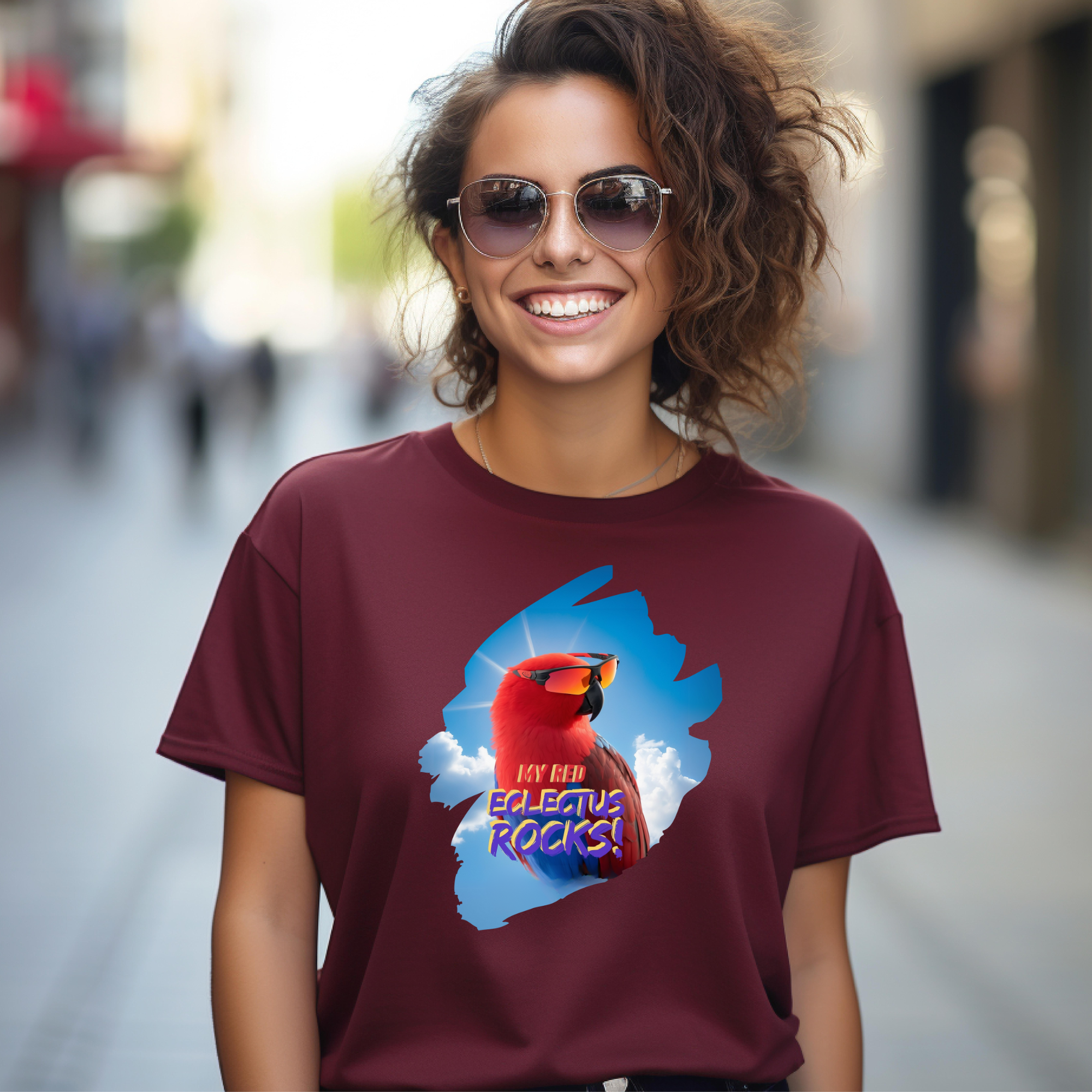 My Red Eclectus Rocks Sunglasses T-Shirt