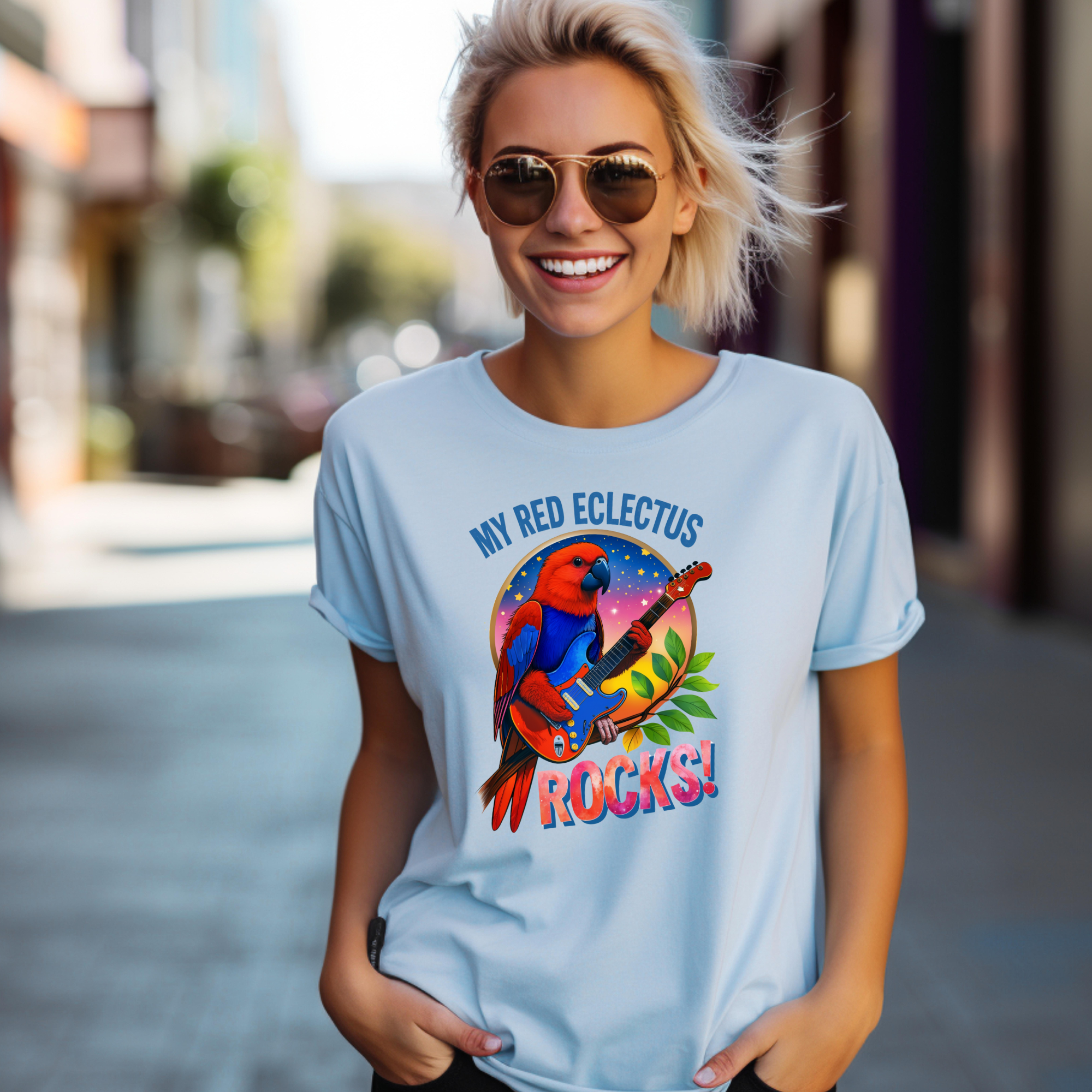 My Red Eclectus Rocks Music T-Shirt