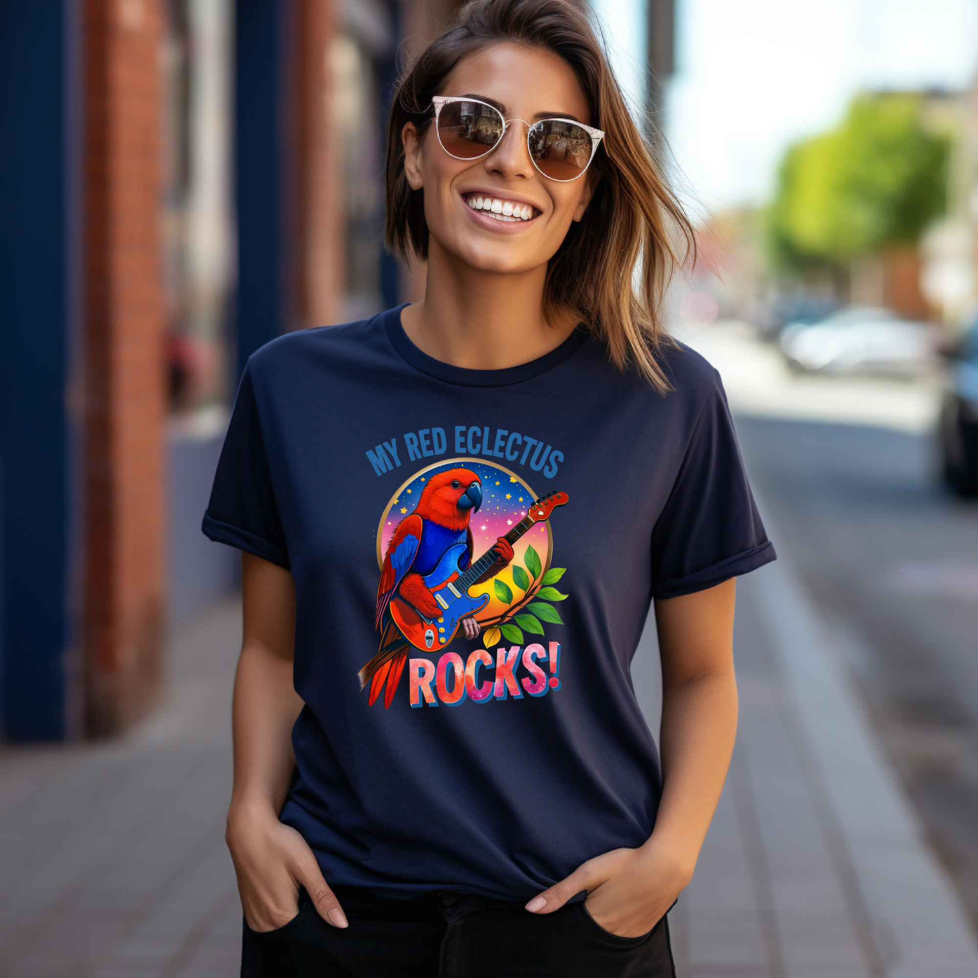 My Red Eclectus Rocks Music T-Shirt