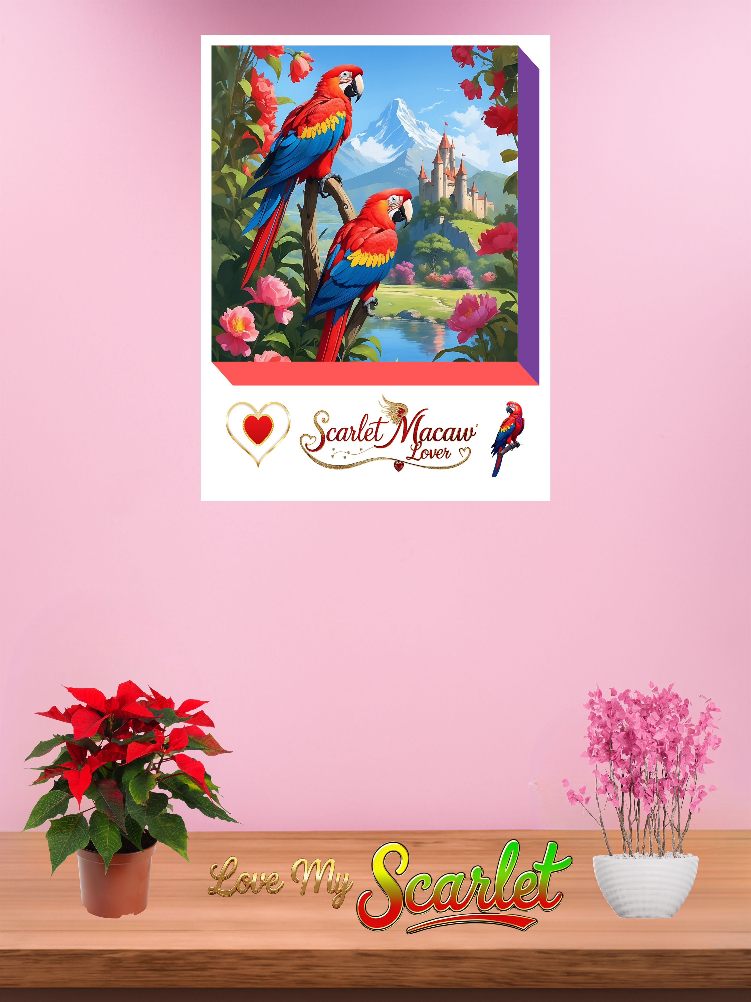 Scarlet Macaw Lover Nature Scenic Wall-Hanging