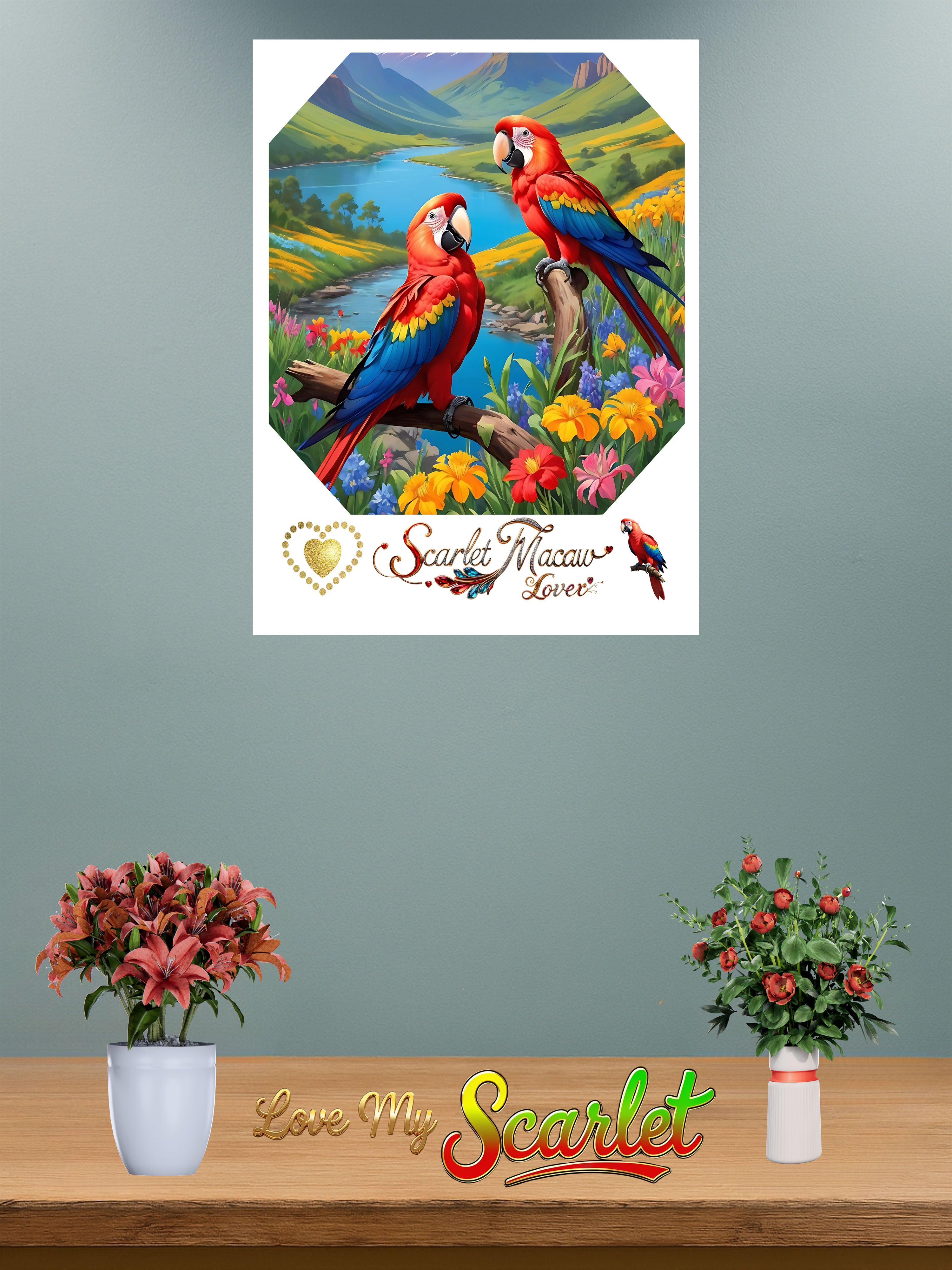 Red & Green Scarlet Macaw Lover Wall-Hanging