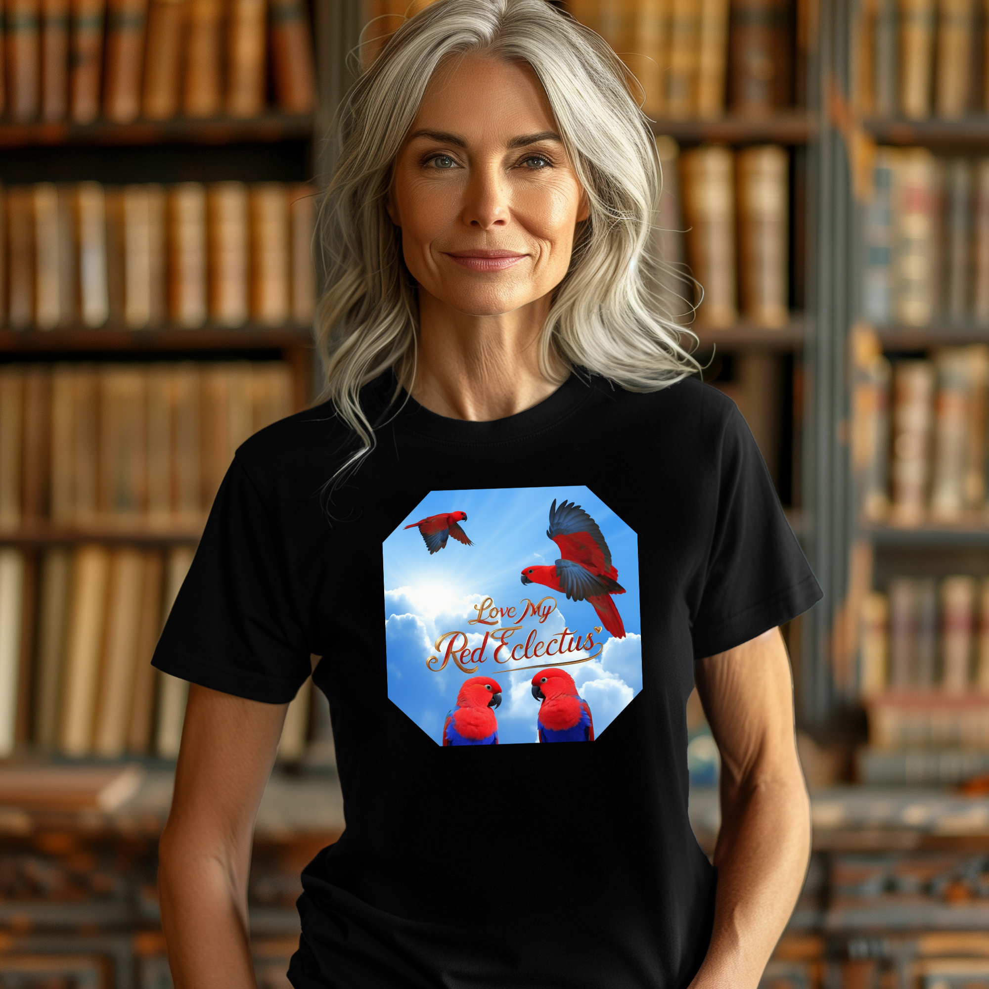 Love My Red Eclectus Flying T-Shirt