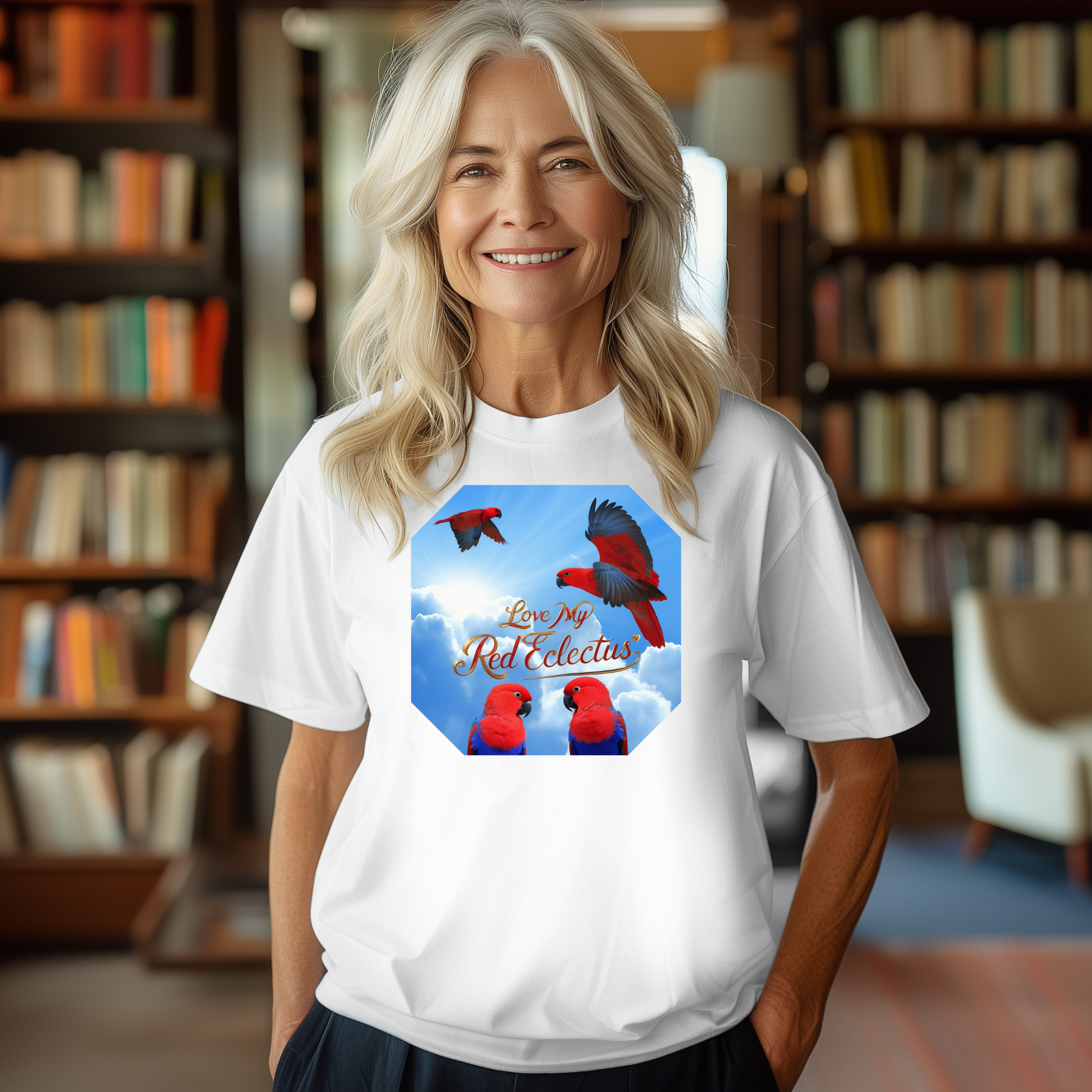 Love My Red Eclectus Flying T-Shirt