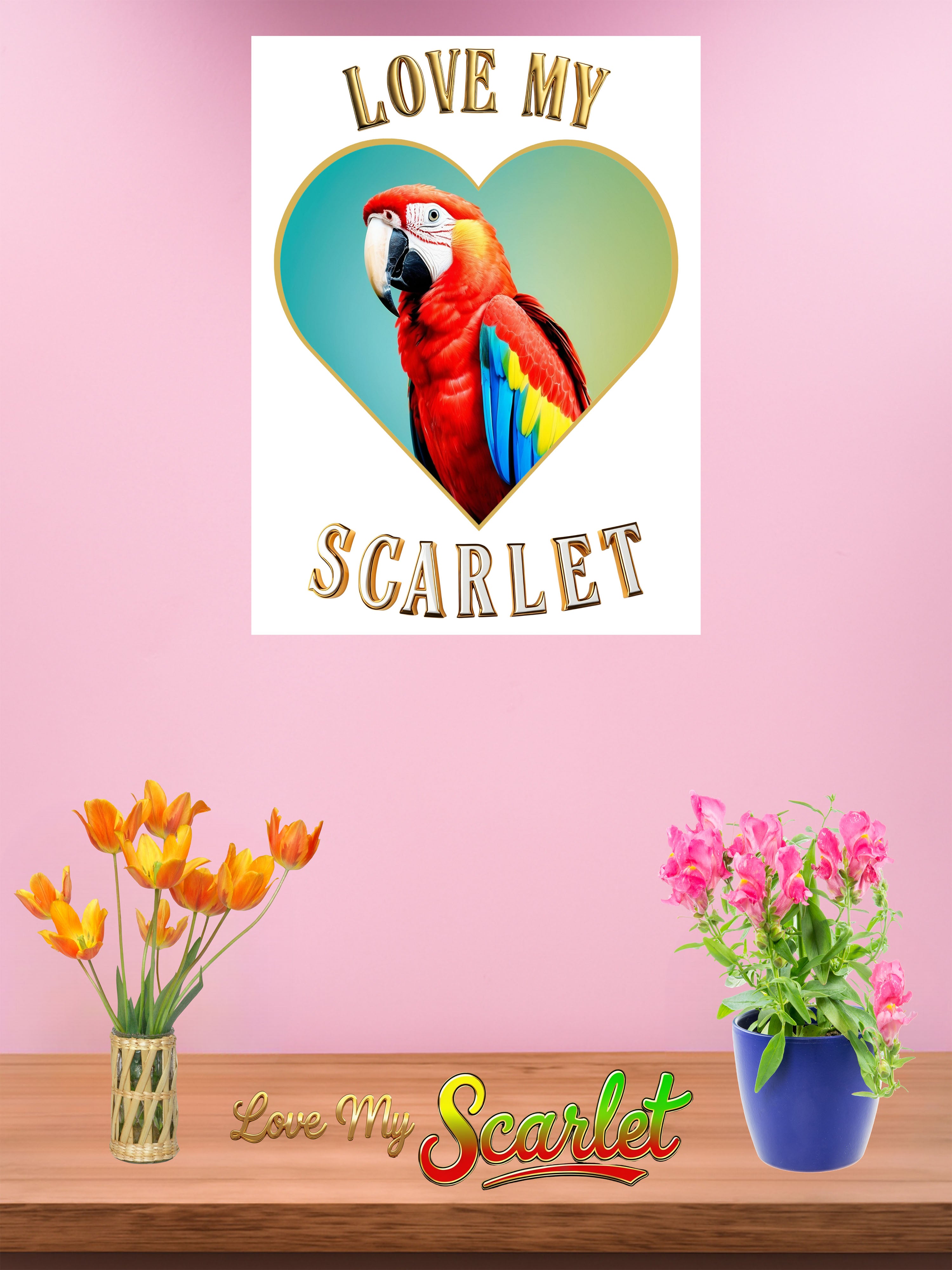 Scarlet macaw wall hanging