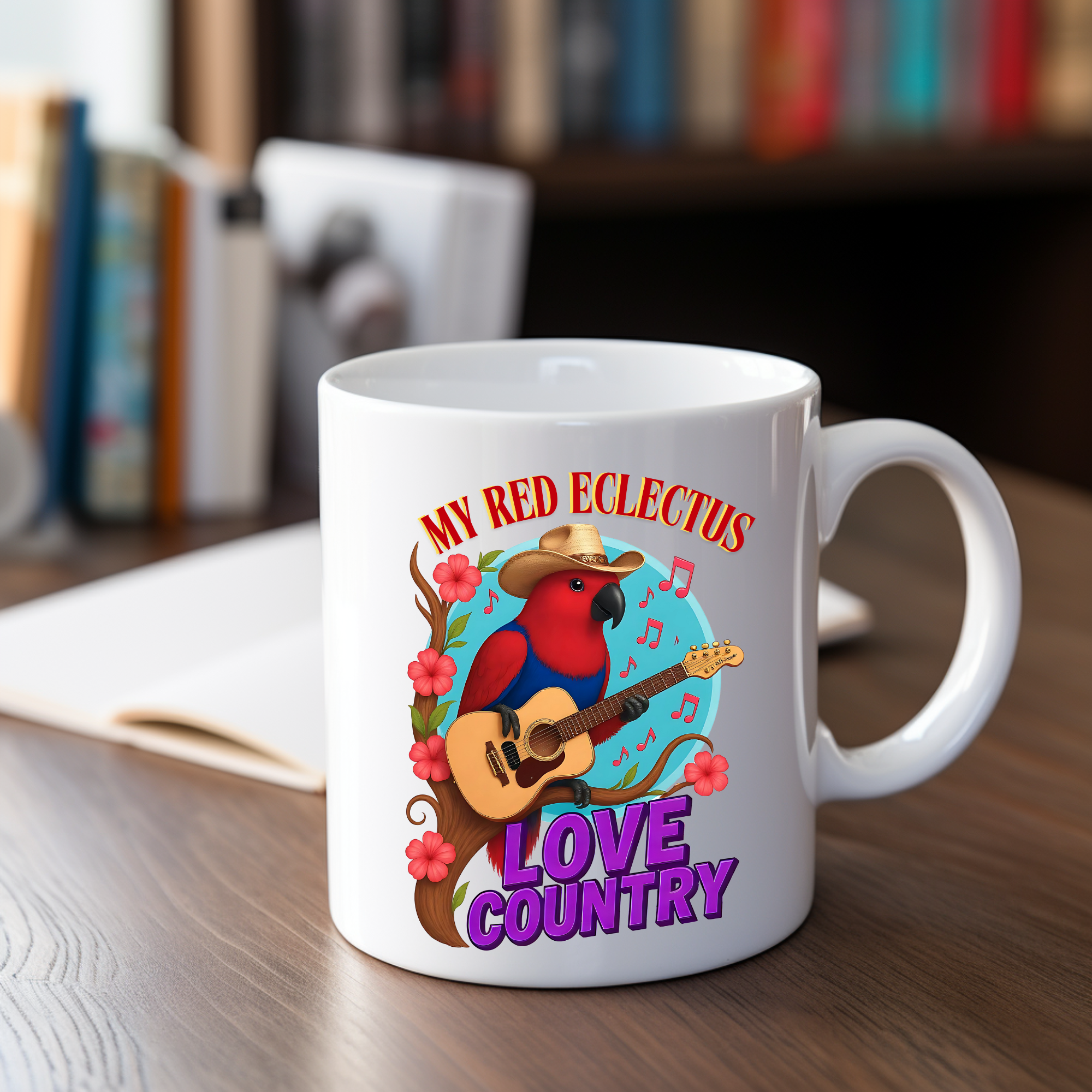 My Red Eclectus Loves Country Mug