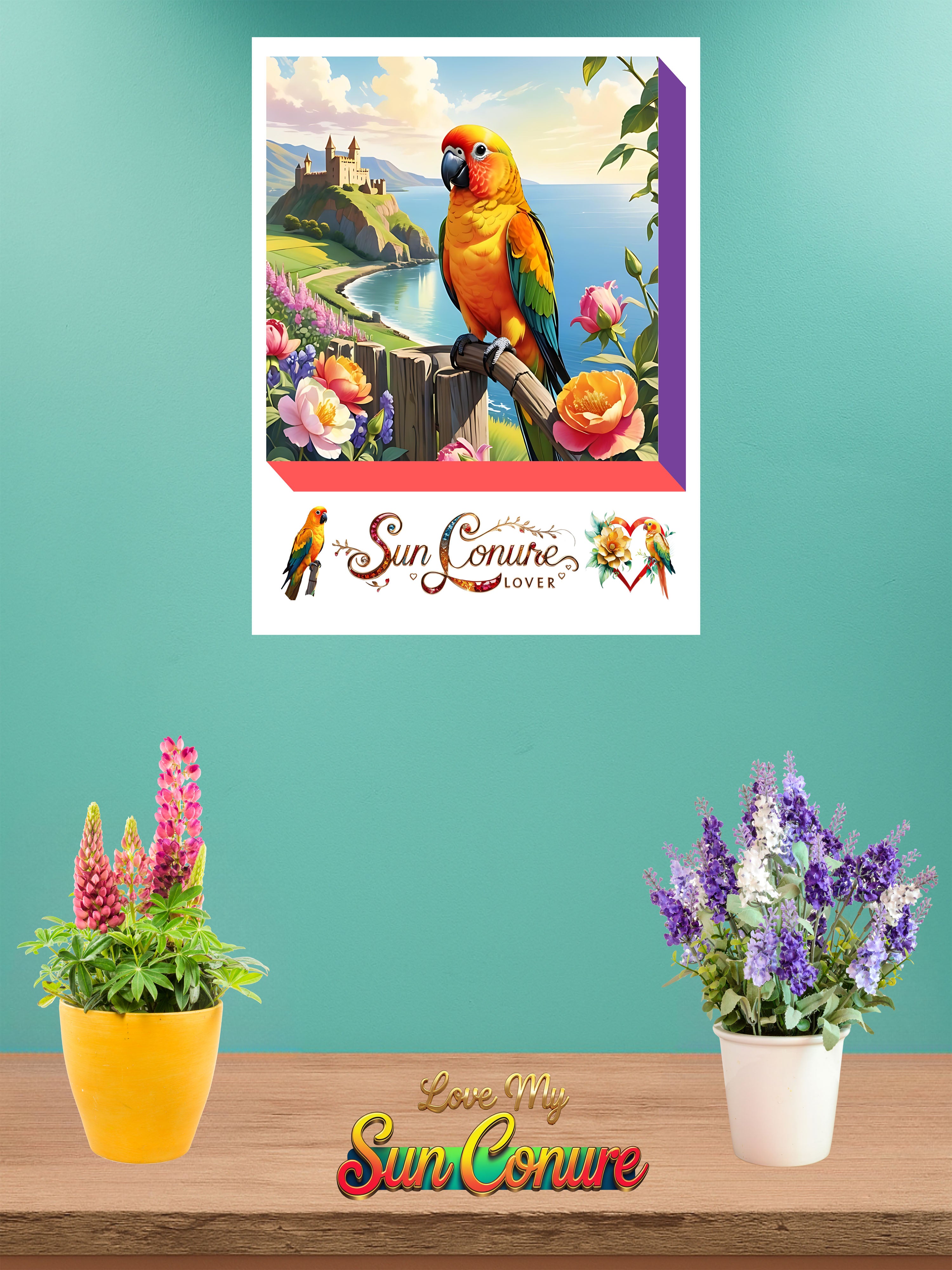 Sun Conure Lover Lake Scenic Wall-Hanging