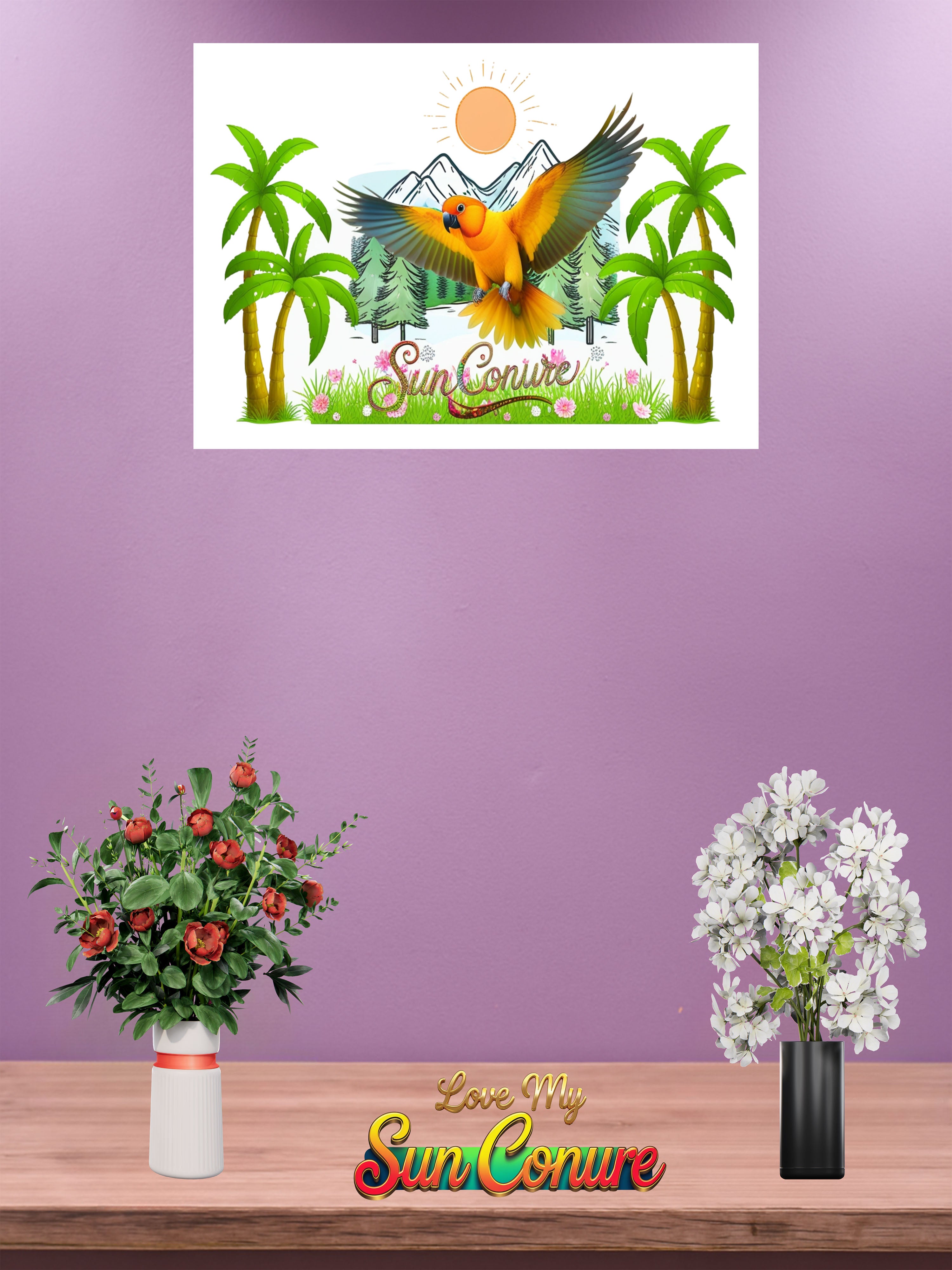 Flying Sun Conure Parrot Wall-Hanging