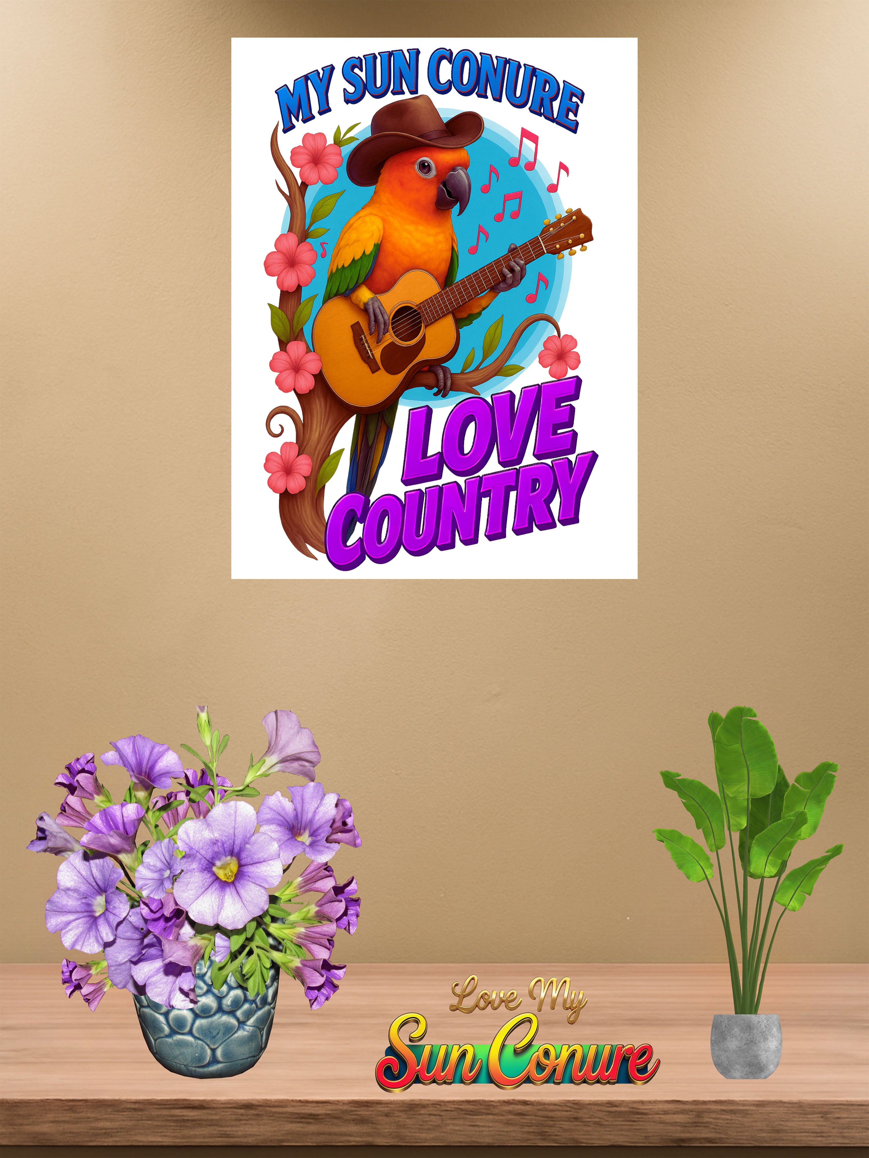 Sun conure wall hanging