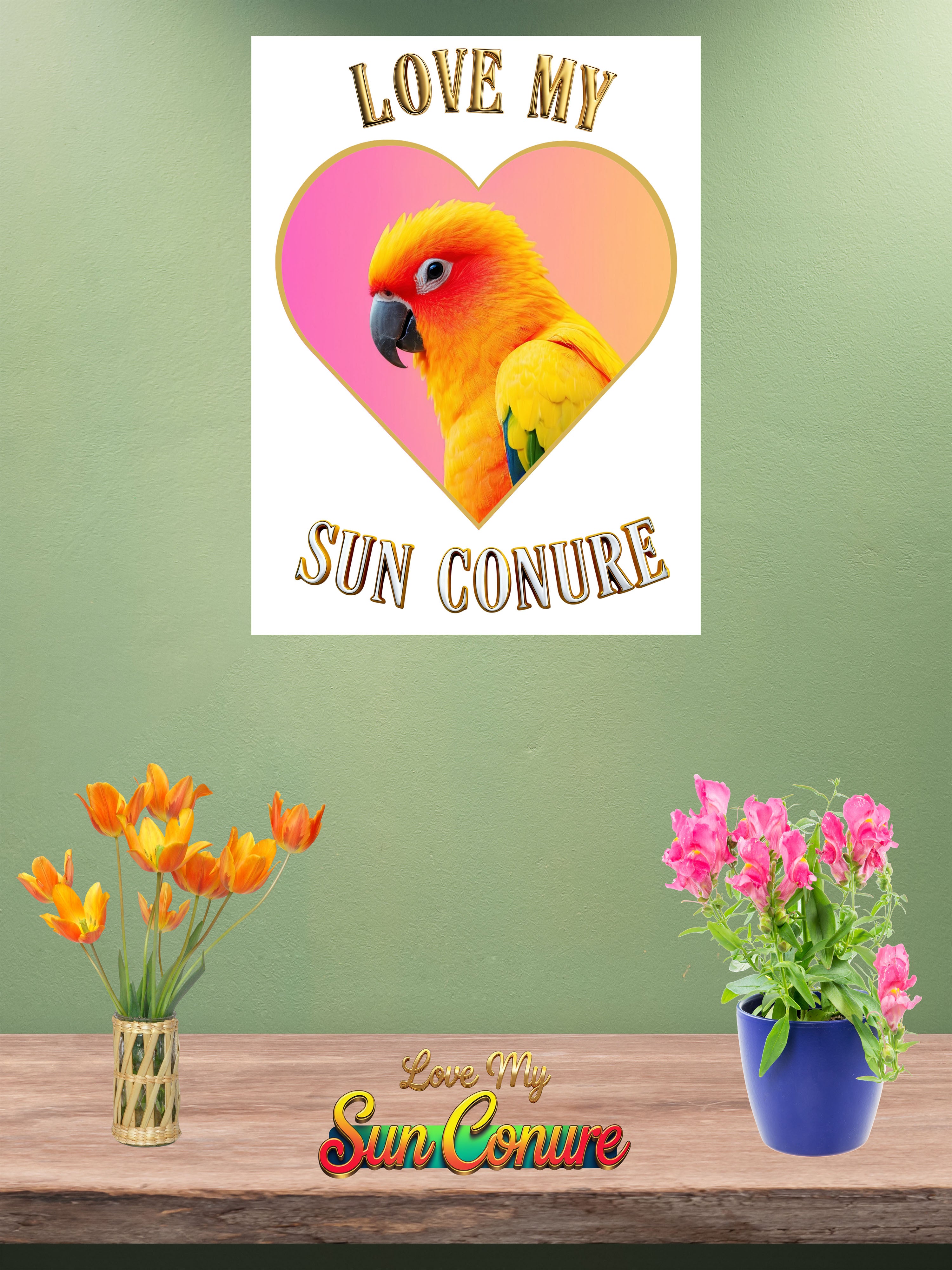 Sun conure wall hanging