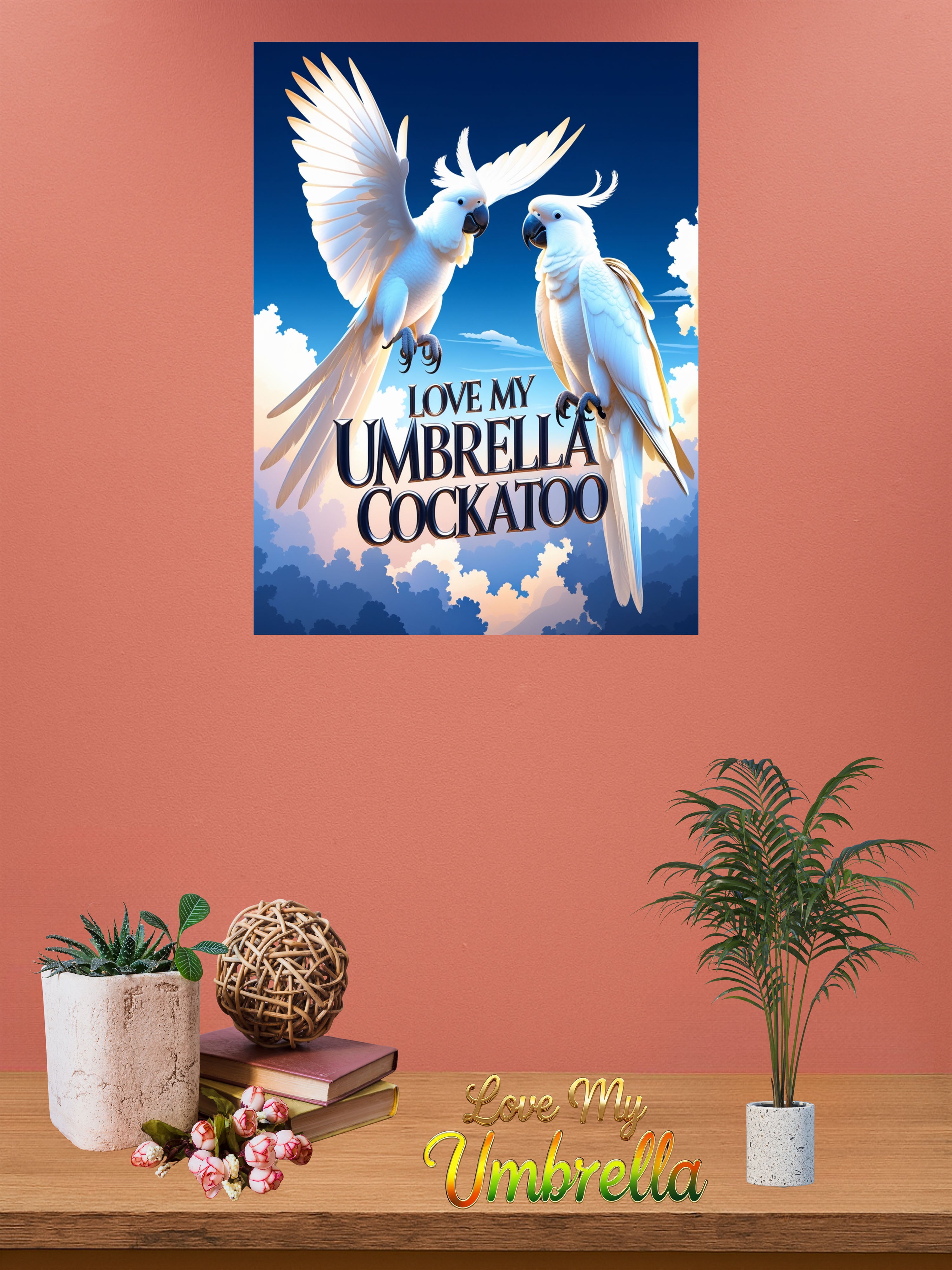 Love My Umbrella Cockatoo Wall-Hanging