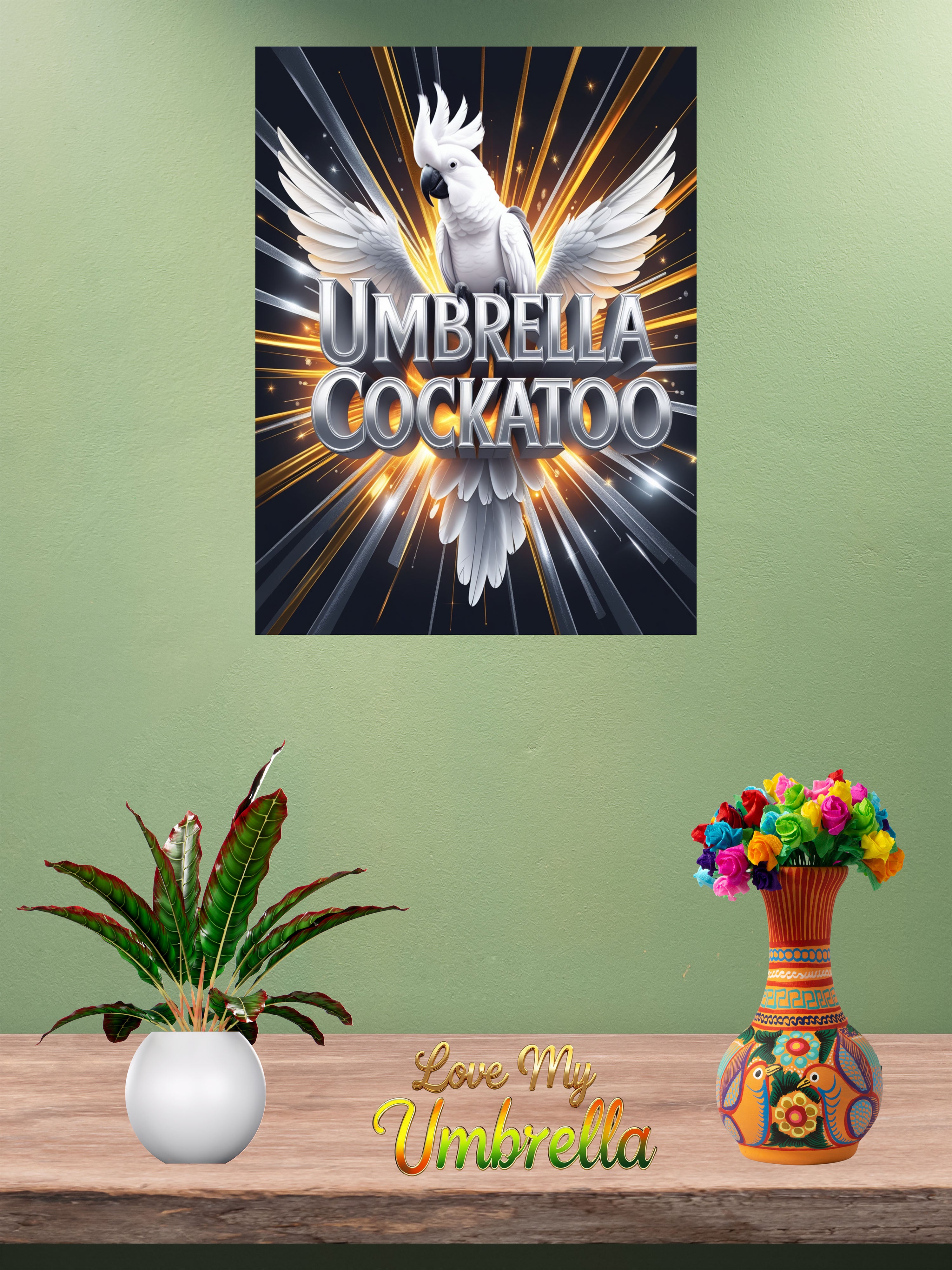 White Umbrella Cockatoo Wall-Hanging