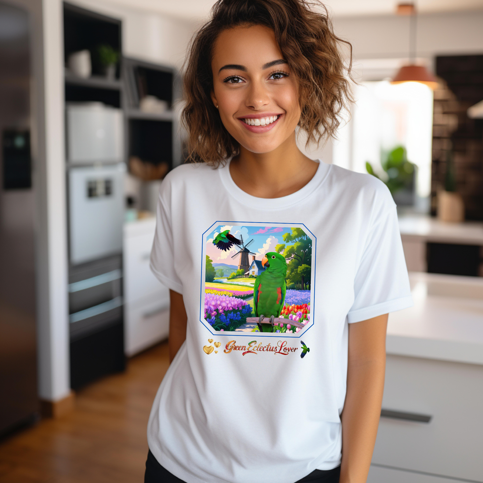 Green Eclectus Lover Nature Scenic T-Shirt