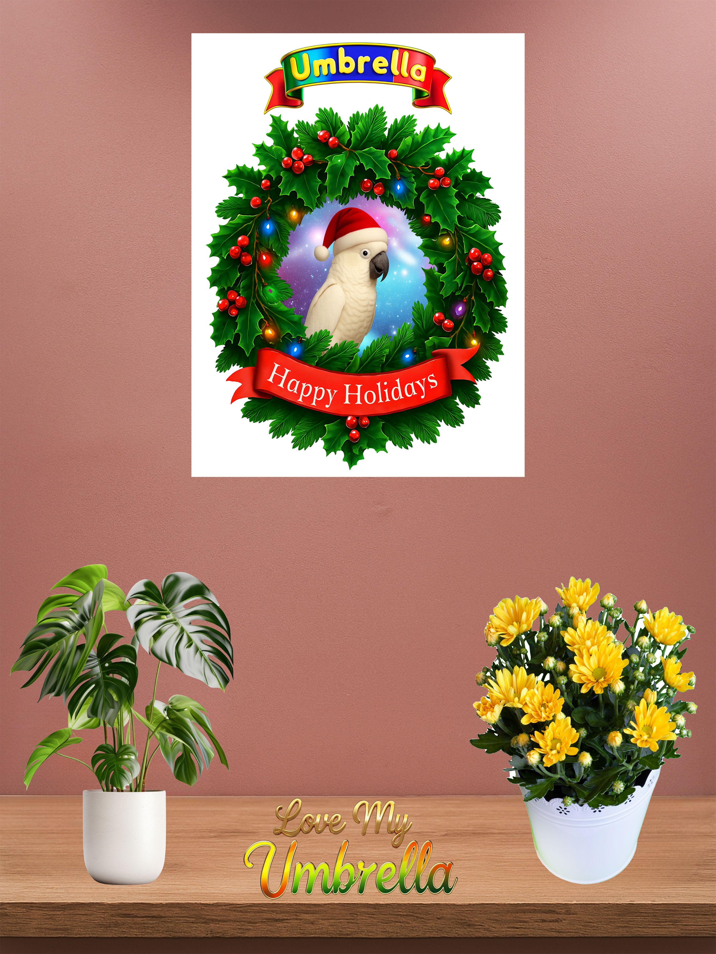 Happy Holidays Umbrella Wall-Hanging