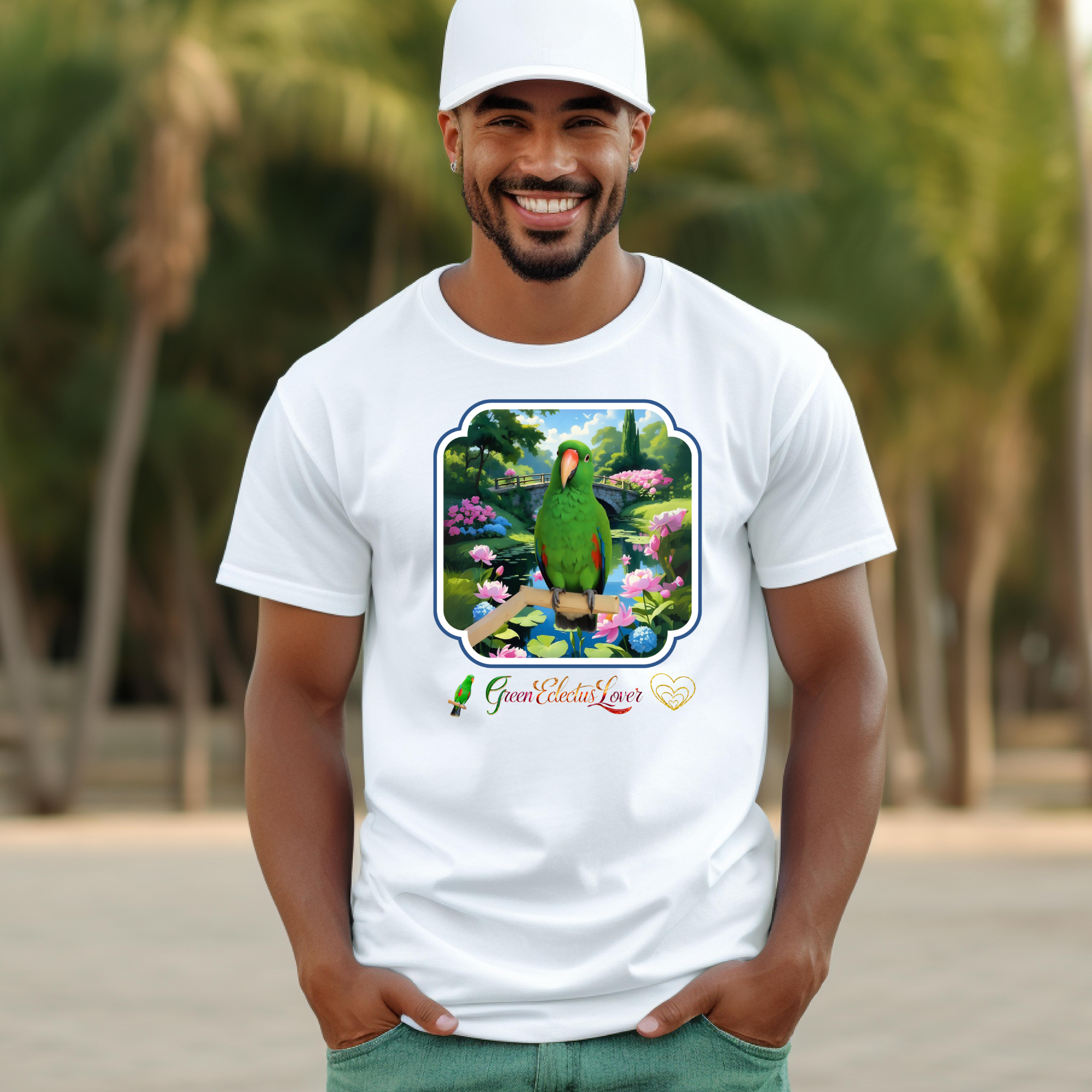 Green Eclectus Lover Bridge T-Shirt