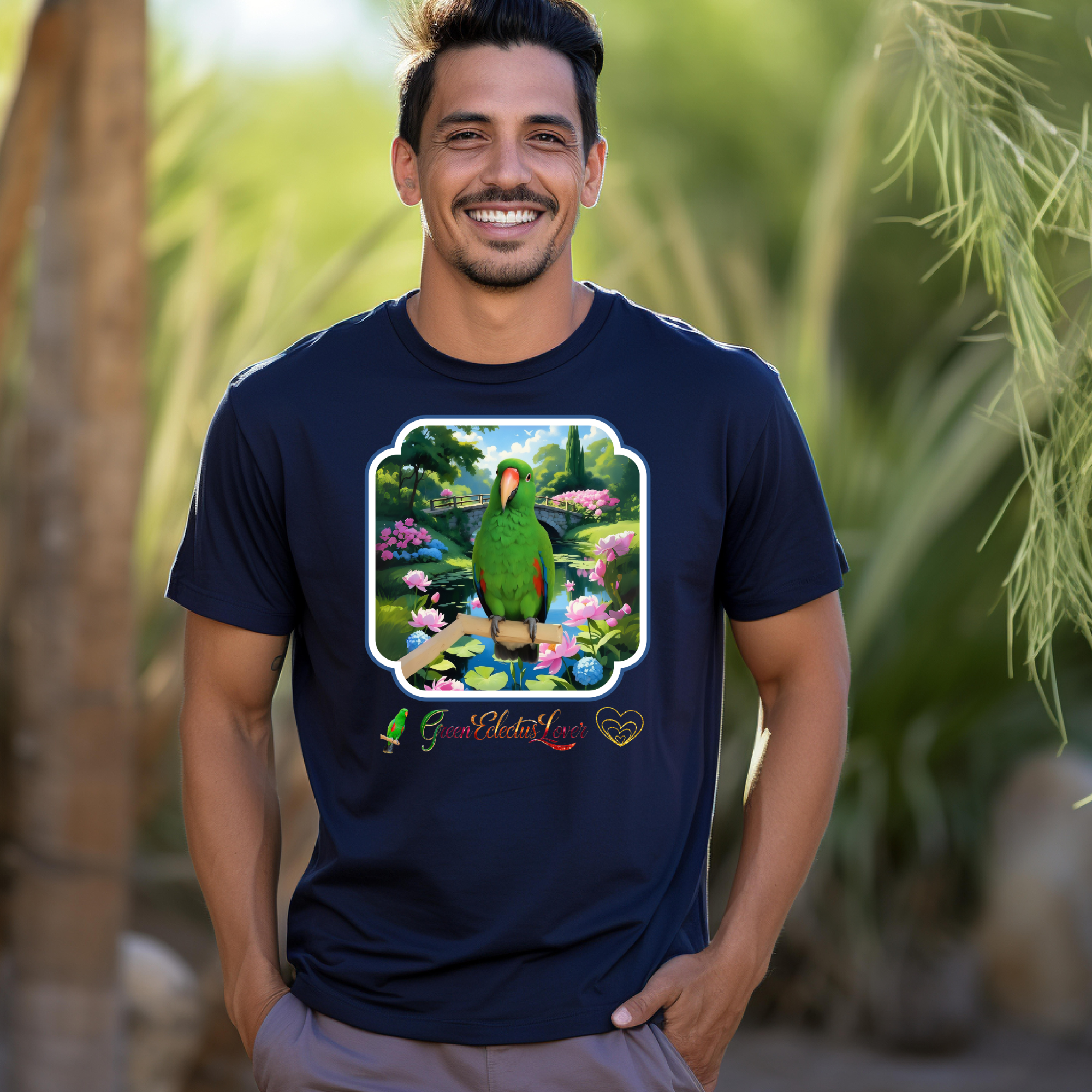 Green Eclectus Lover Bridge T-Shirt