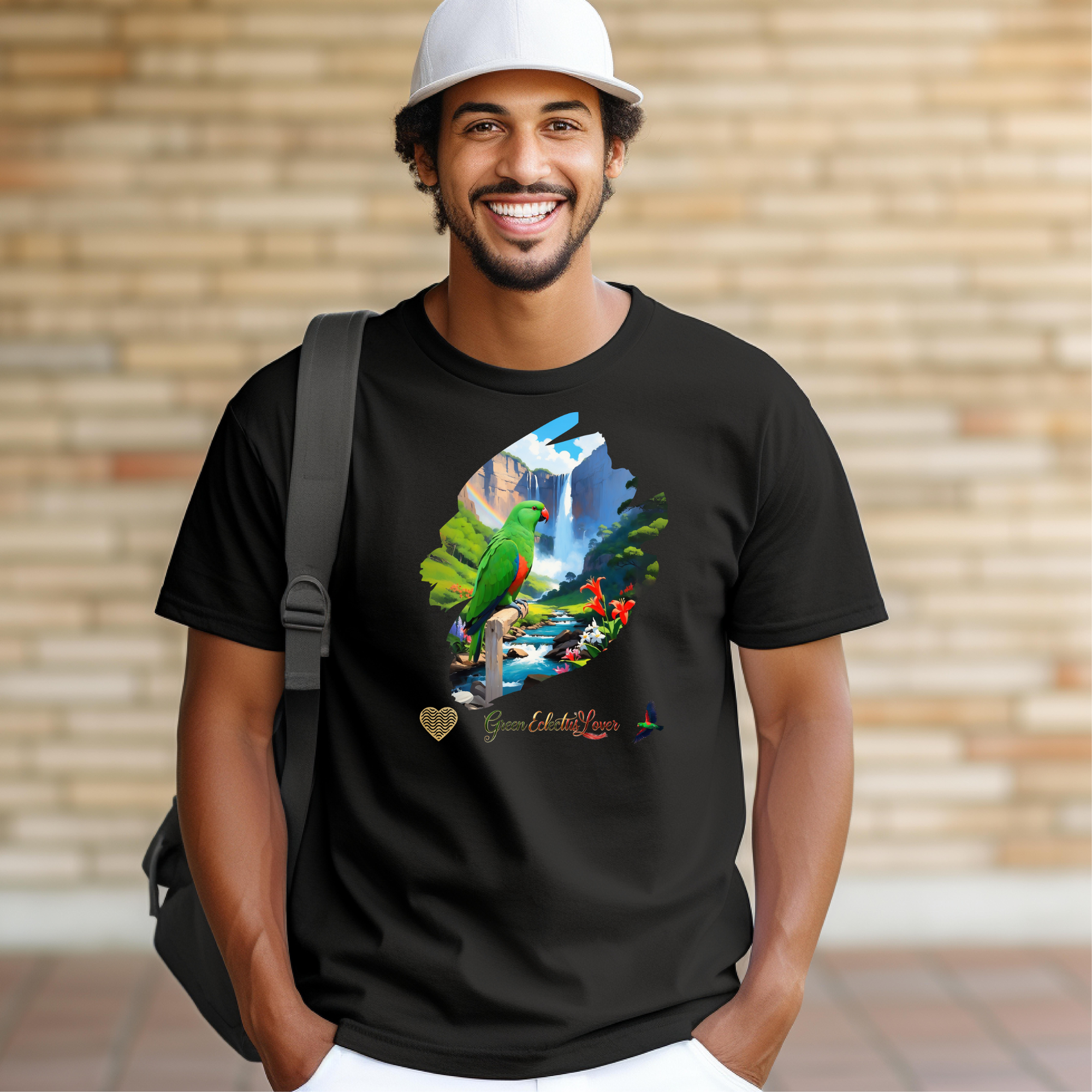 Green Eclectus Waterfall T-Shirt