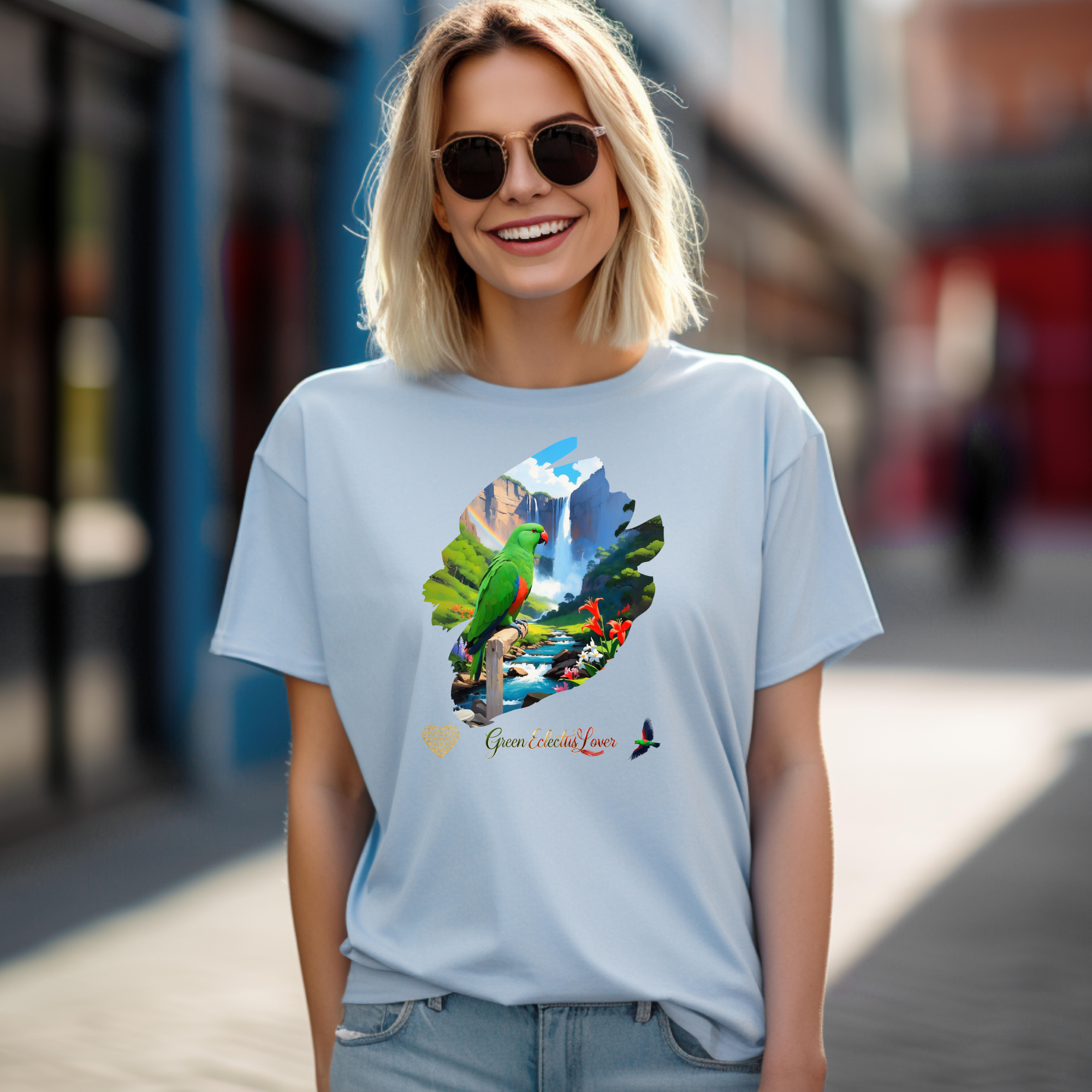 Green Eclectus Waterfall T-Shirt