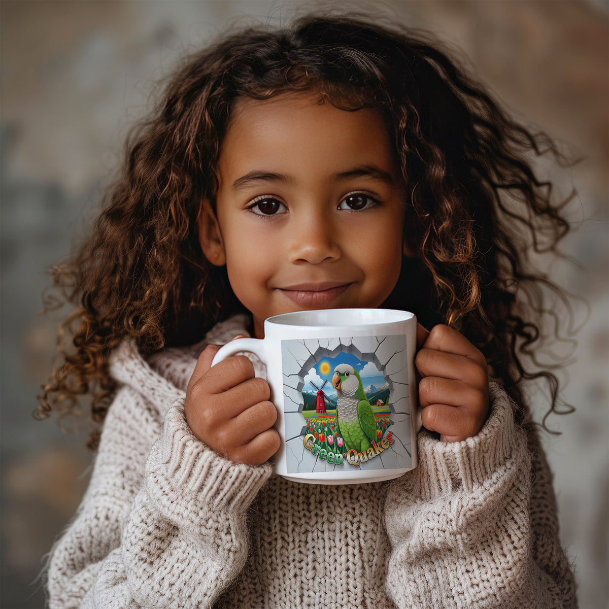 Green Quaker Floral Field Mug