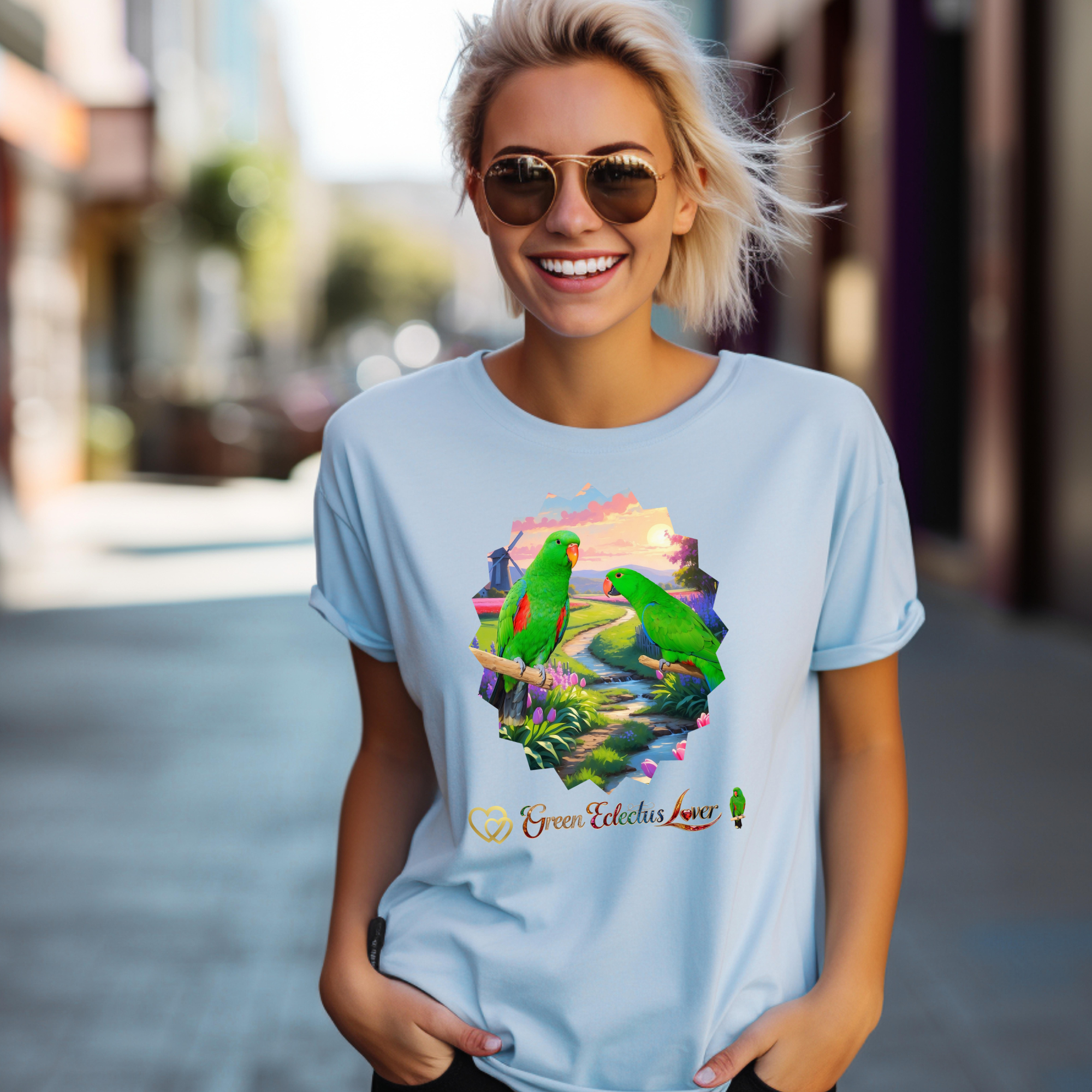 Green Eclectus Lover Nature Scenic T-Shirt