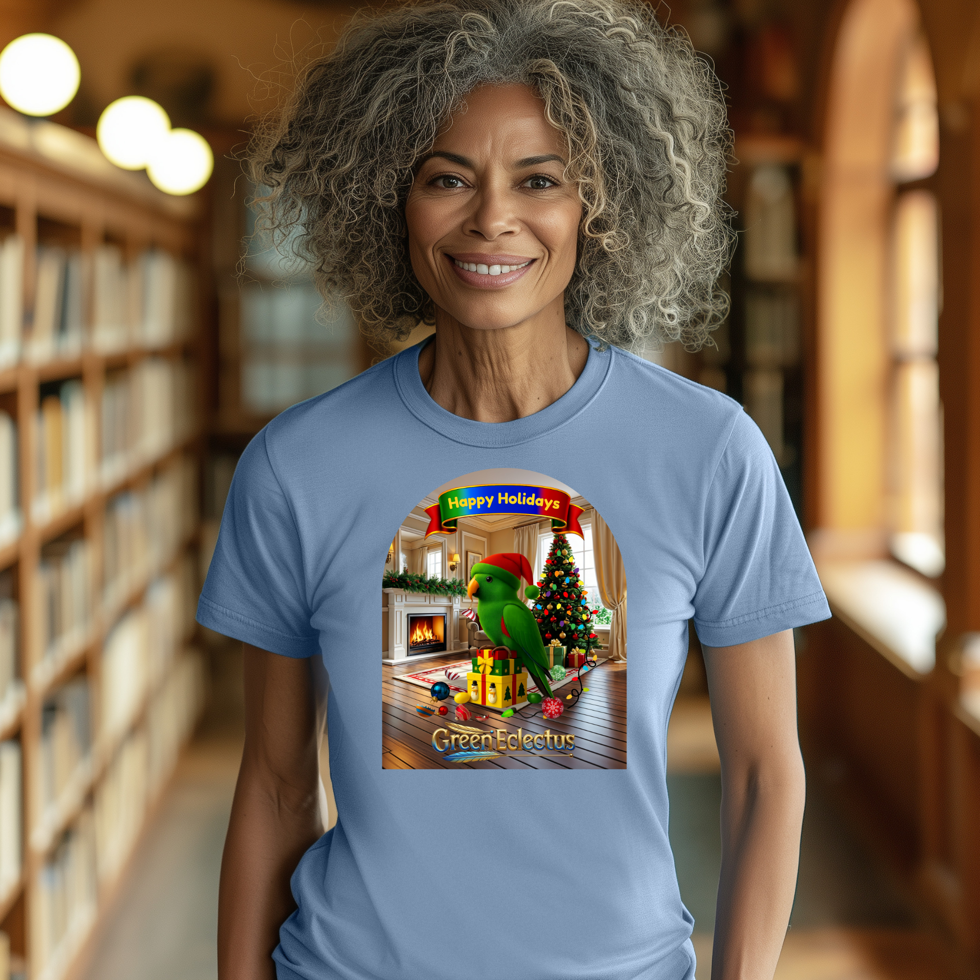 Happy Holidays Green Eclectus T-Shirt