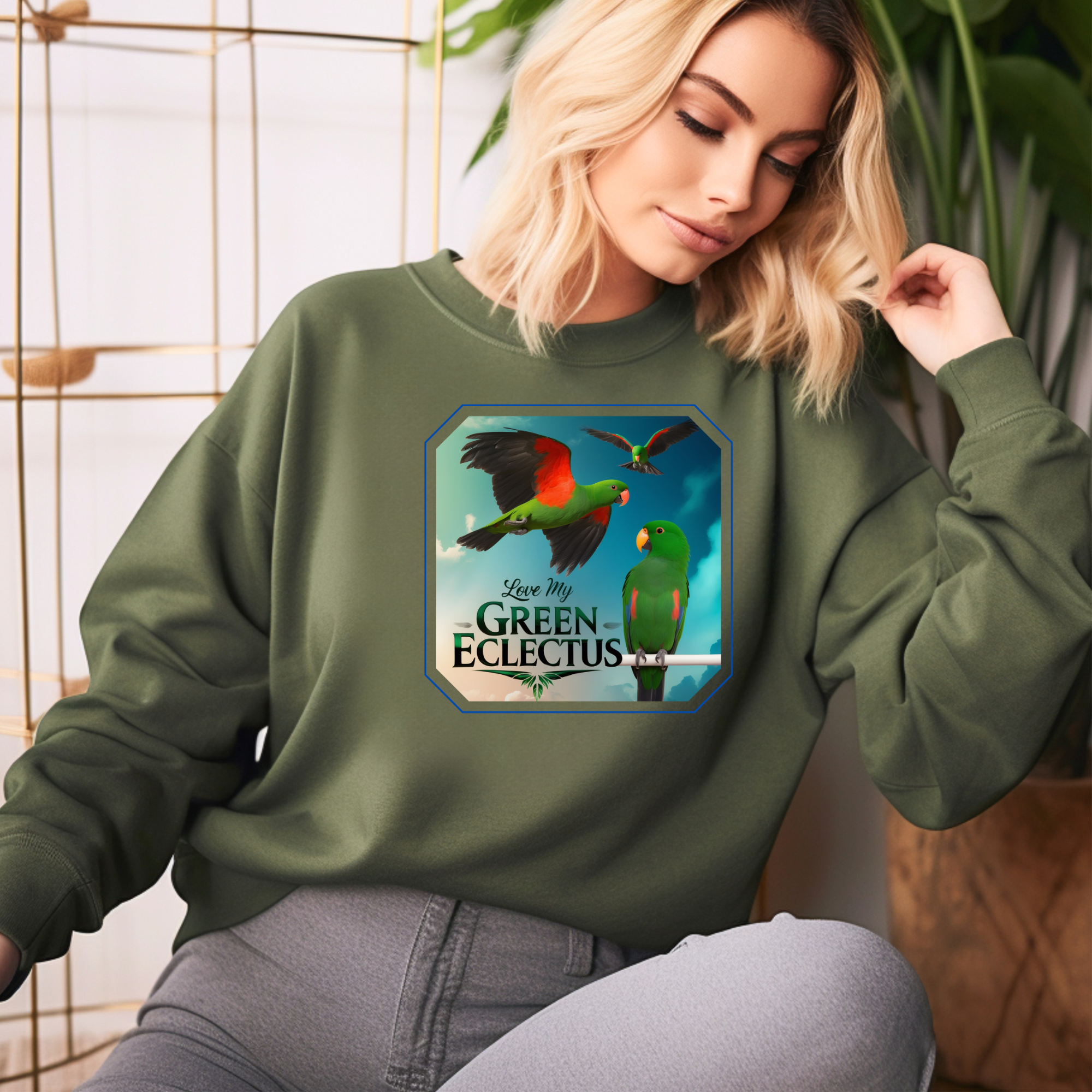 Green Eclectus Sweatshirt