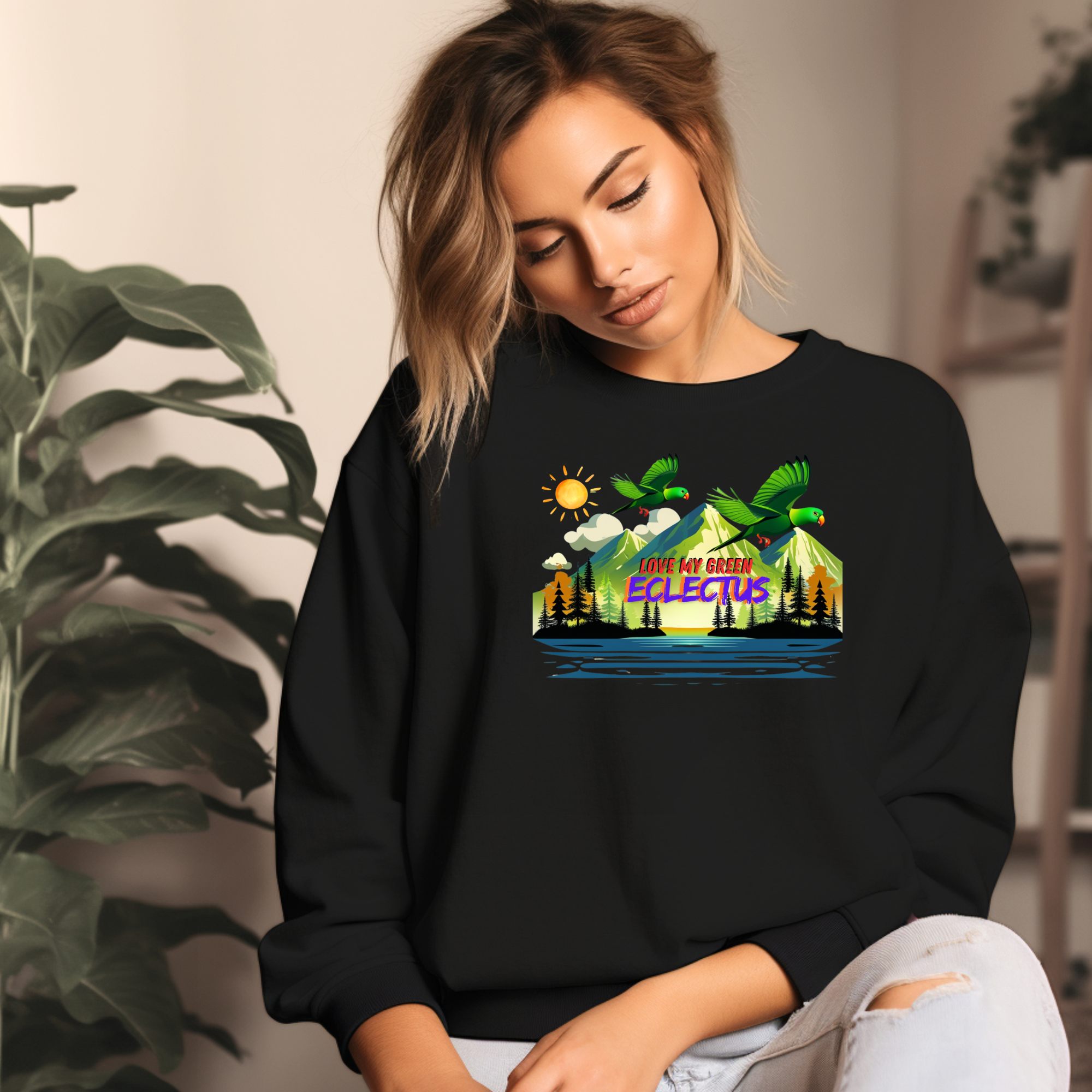 Green Eclectus Sweatshirt