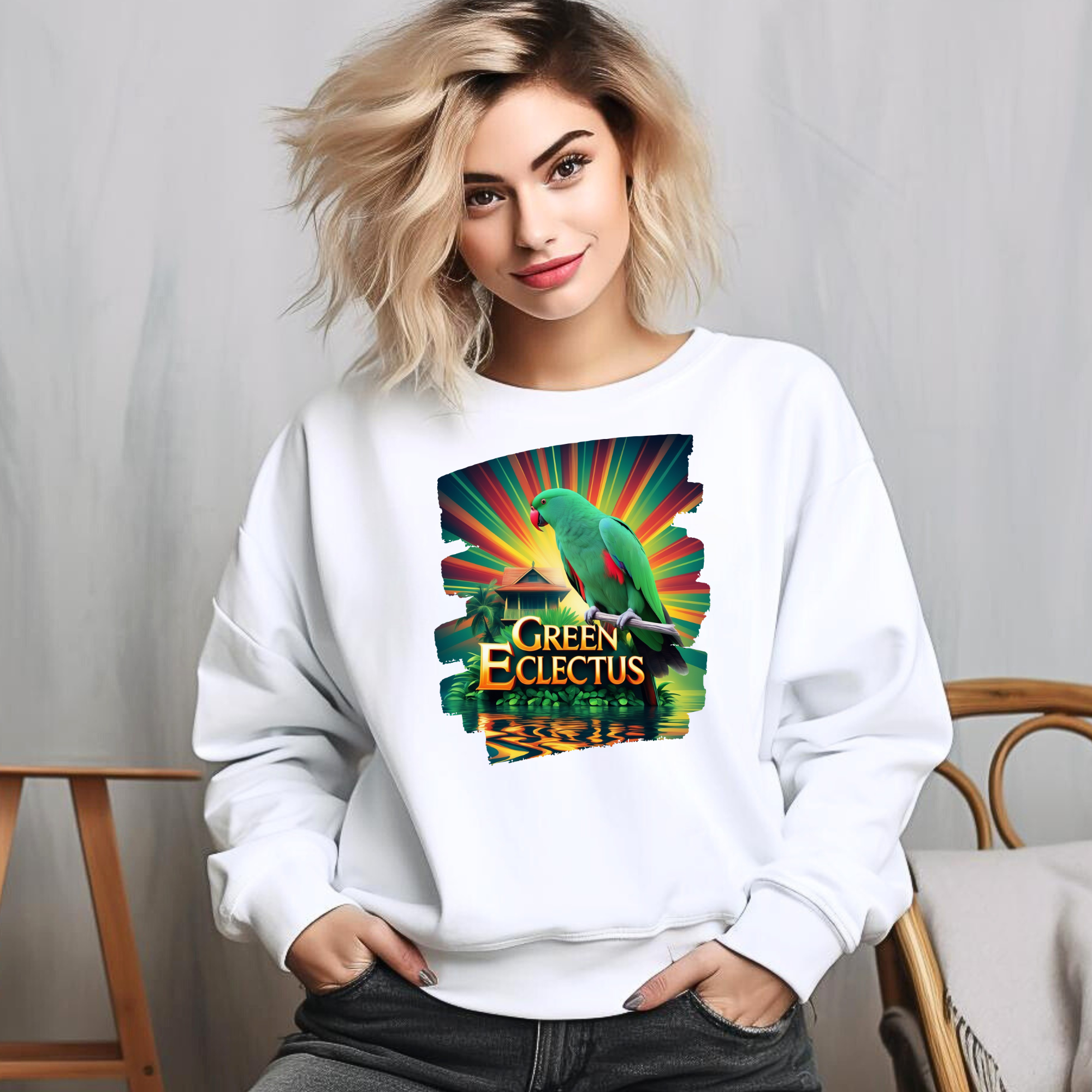 Green Eclectus Sweatshirt