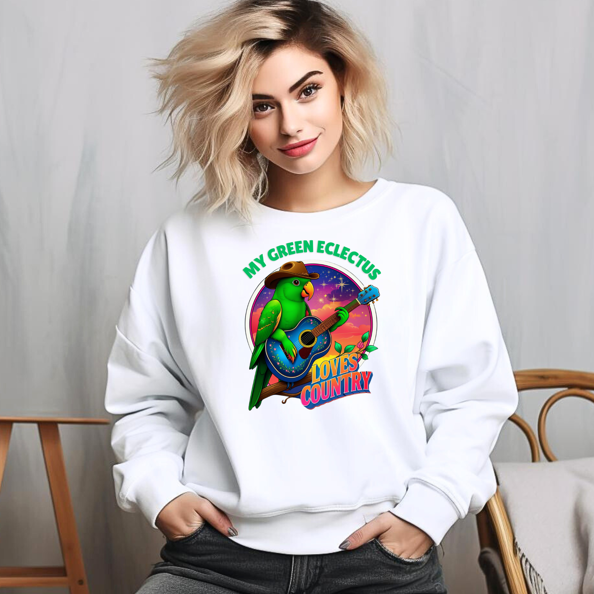Green Eclectus Sweatshirt