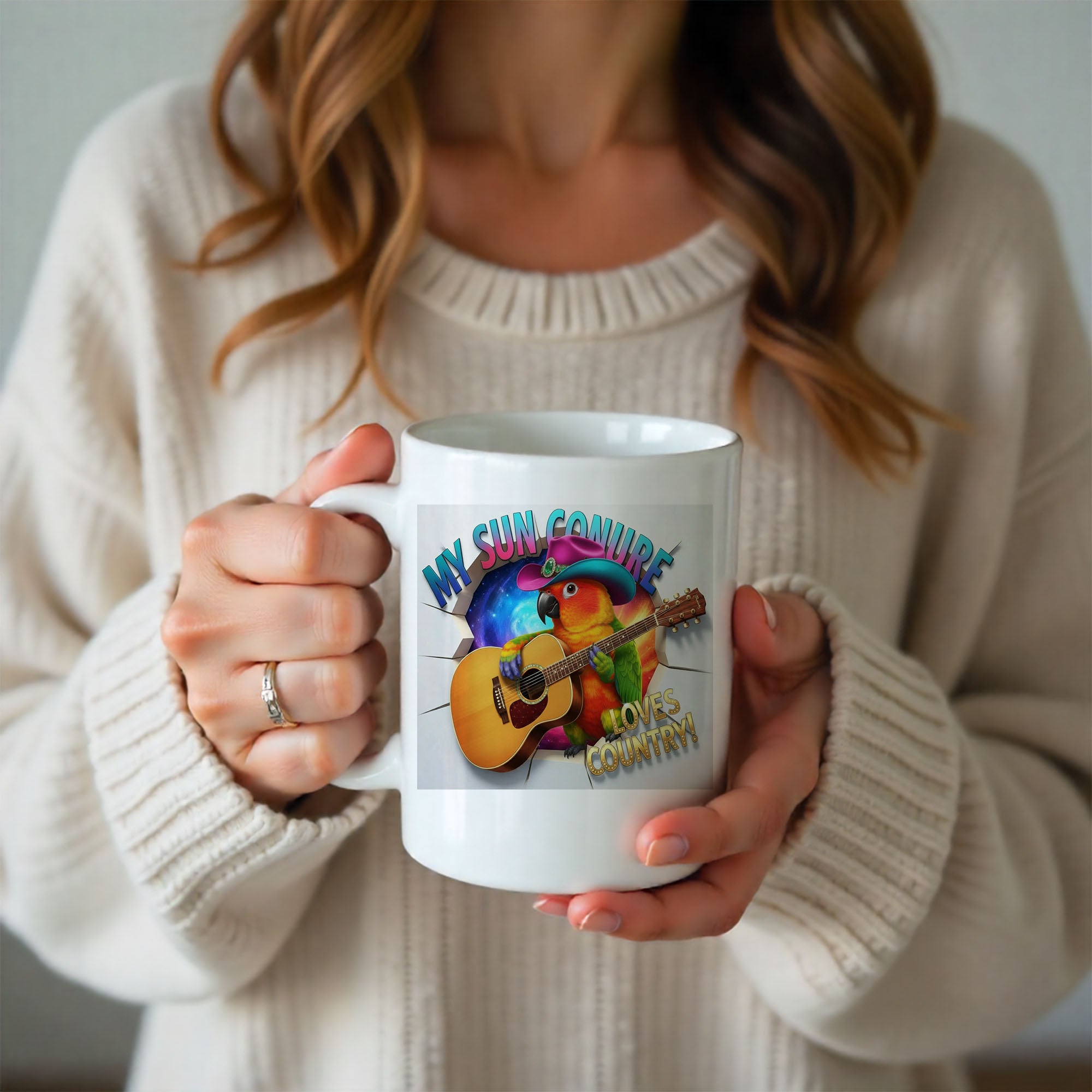 My Sun Conure Loves Country Mug