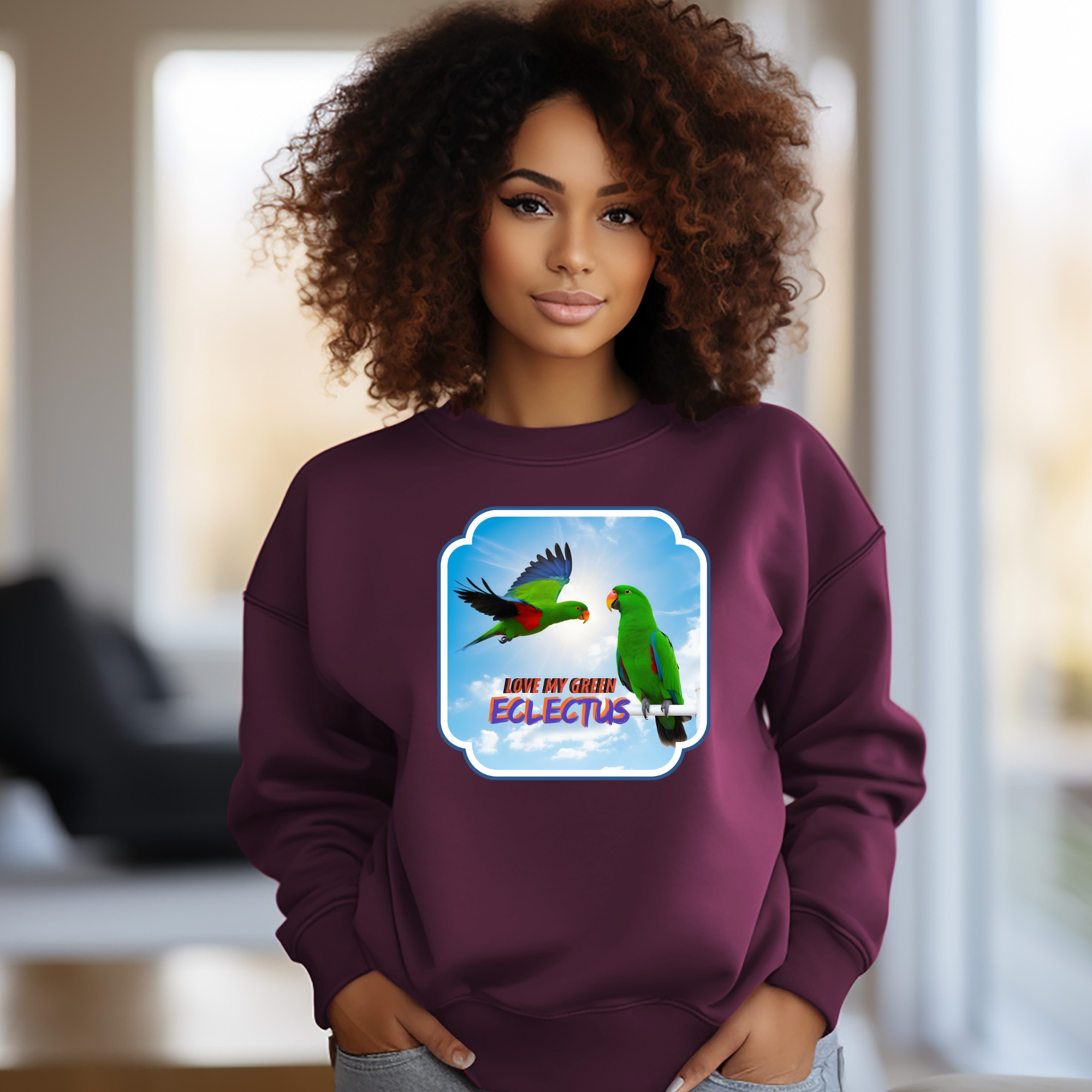 Love My Green Eclectus Sweatshirt