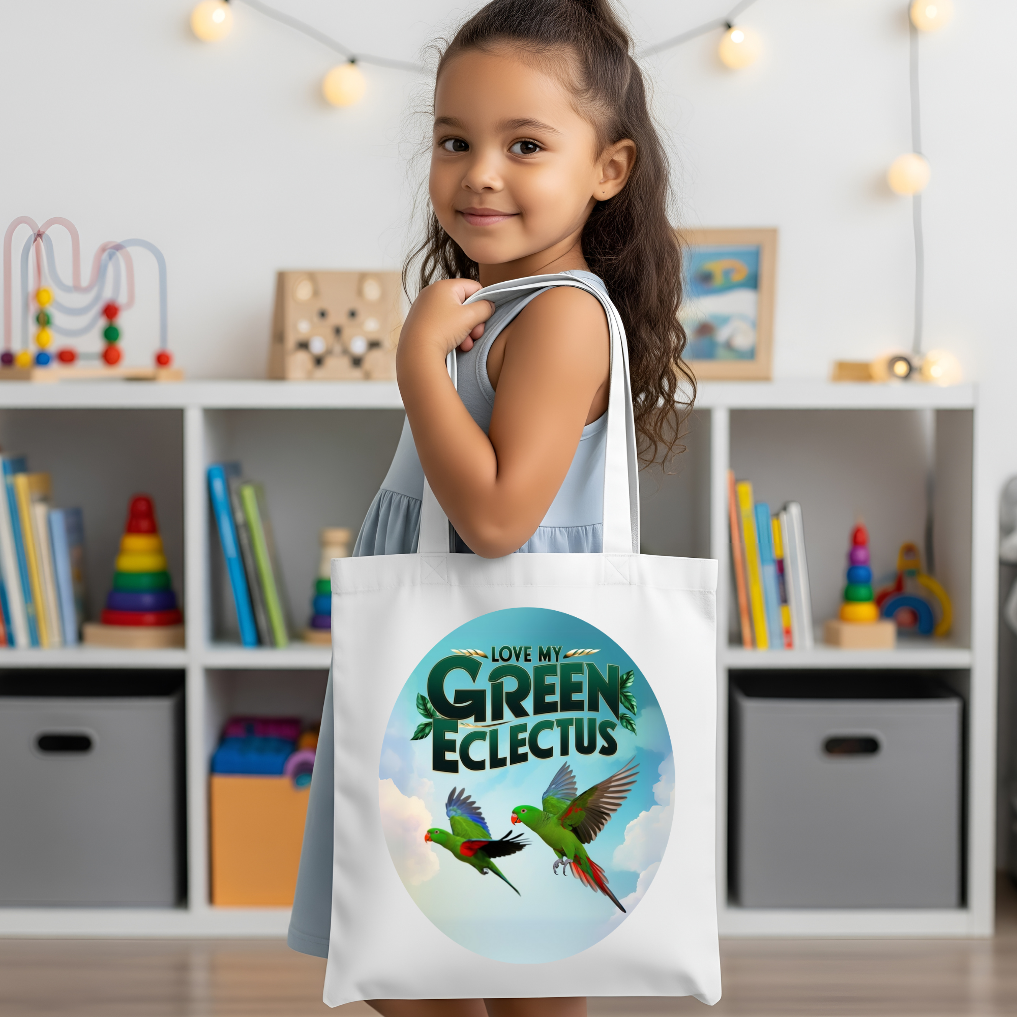 Love My Green Eclectus Tote Bag