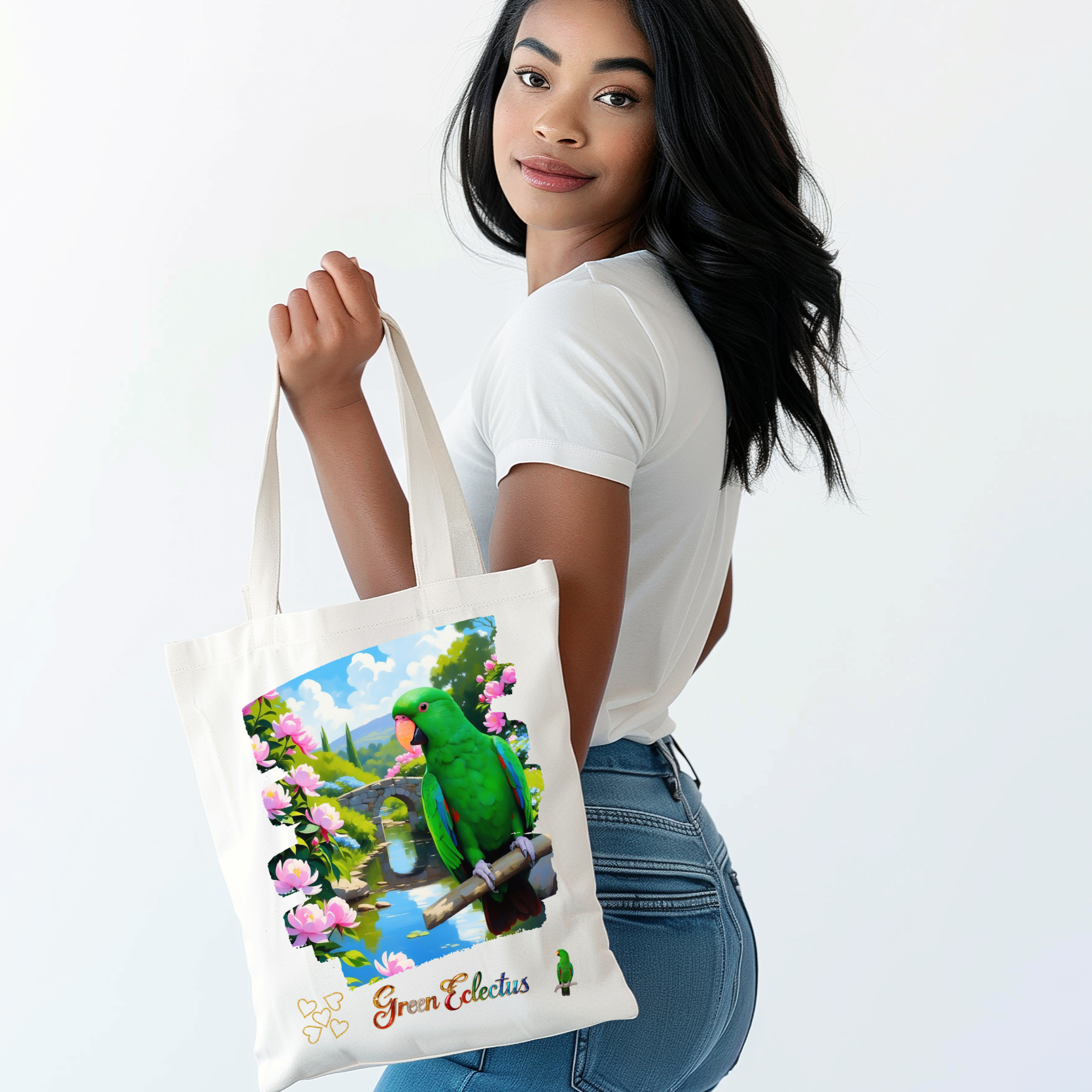 Green Eclectus Nature Scenic Tote Bag