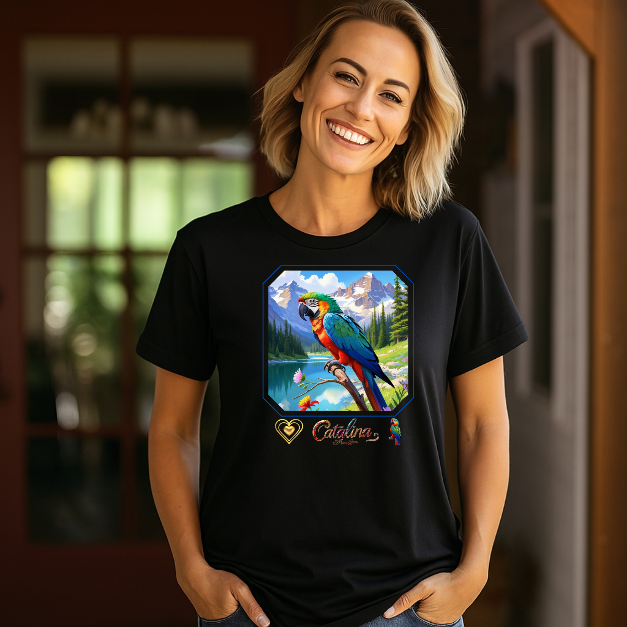 Catalina Macaw Lover Lake Scenic T-Shirt