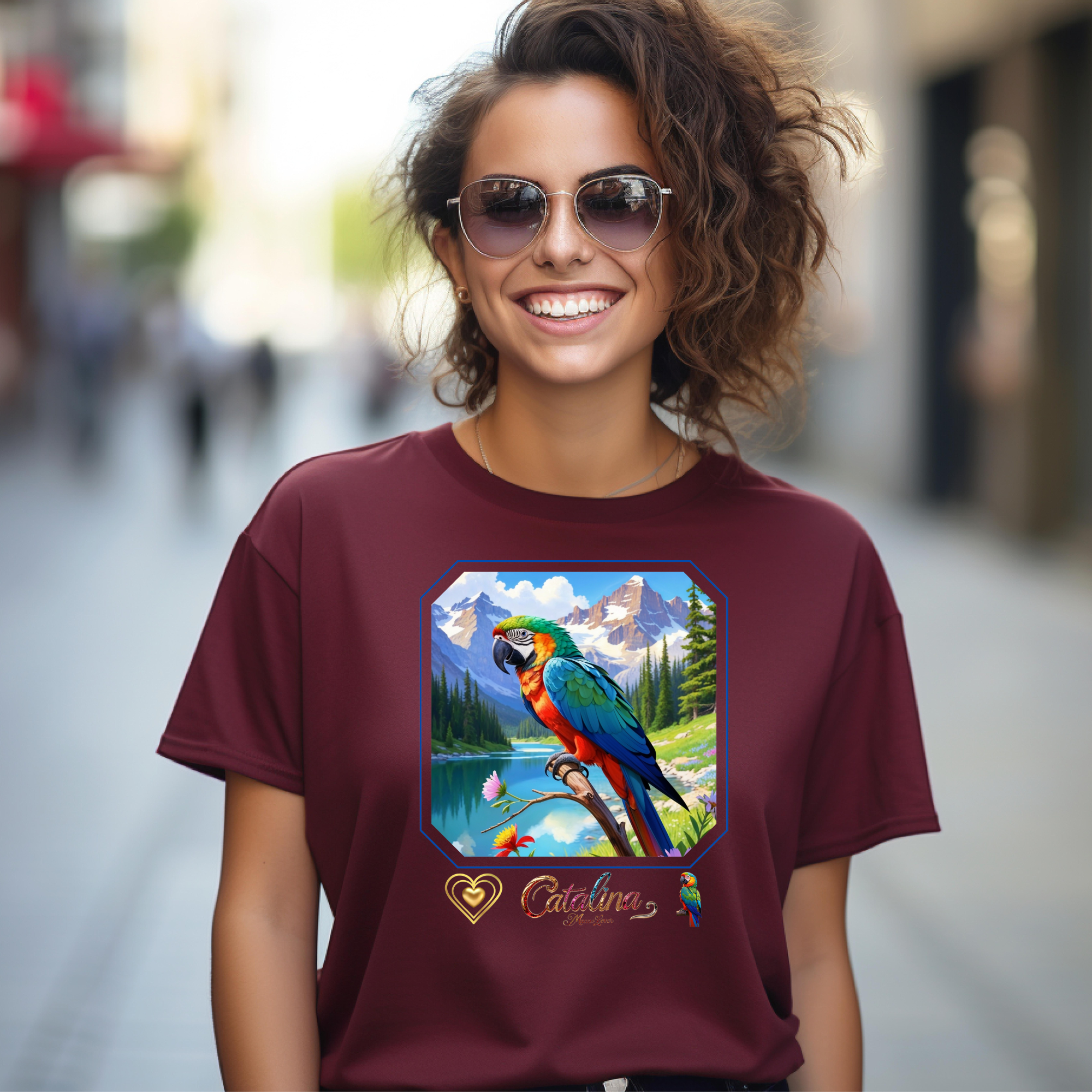 Catalina Macaw Lover Lake Scenic T-Shirt