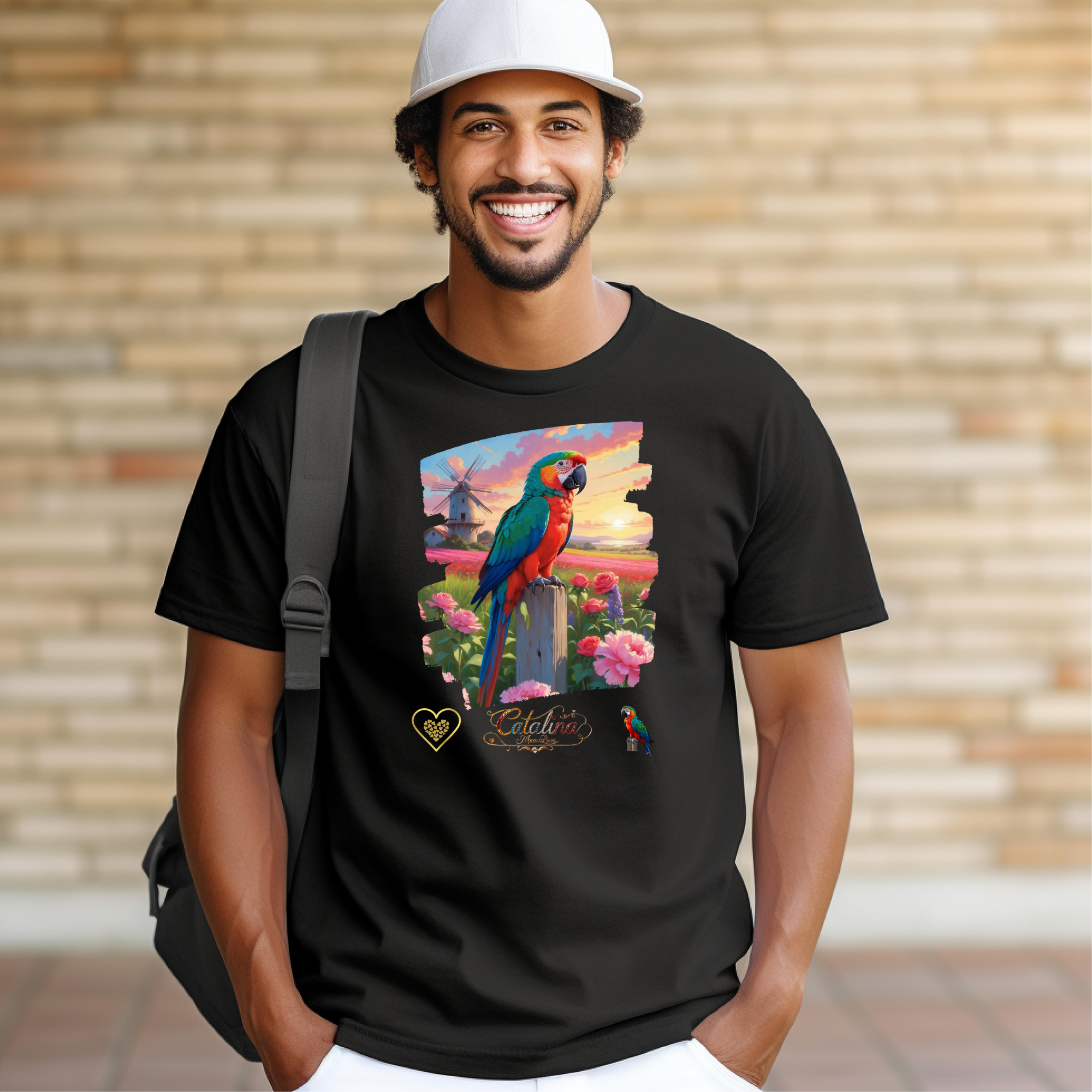 Catalina Macaw Lover Floral Scenic T-Shirt