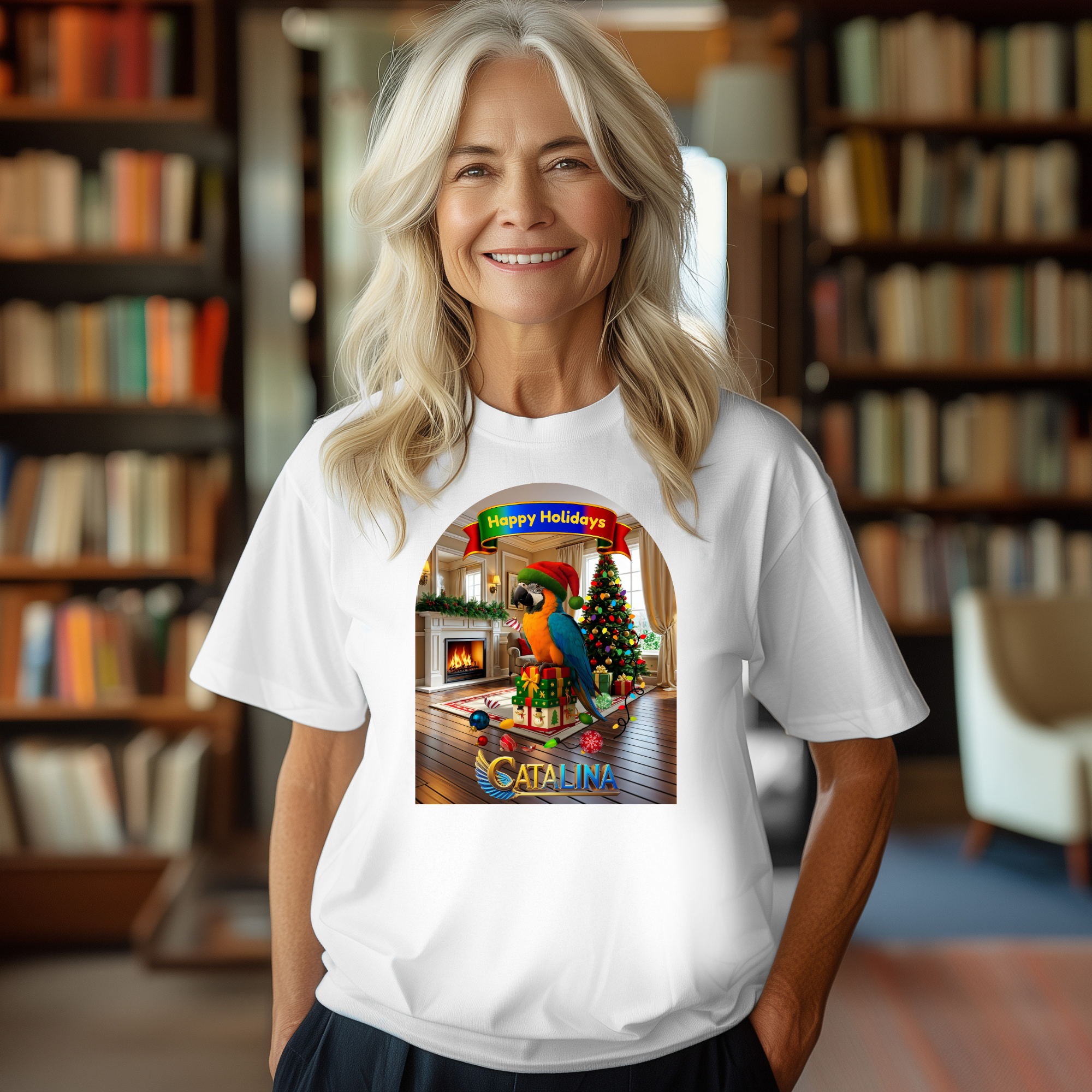 Happy Holidays Catalina Macaw T-Shirt