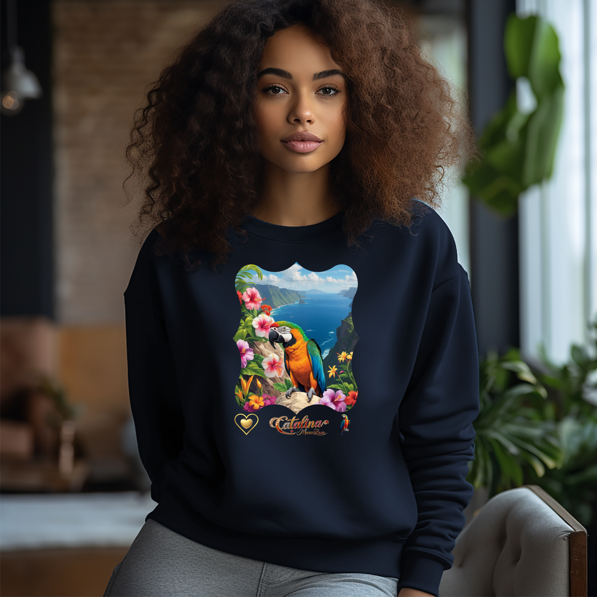 Catalina Macaw Lover Floral Sweatshirt