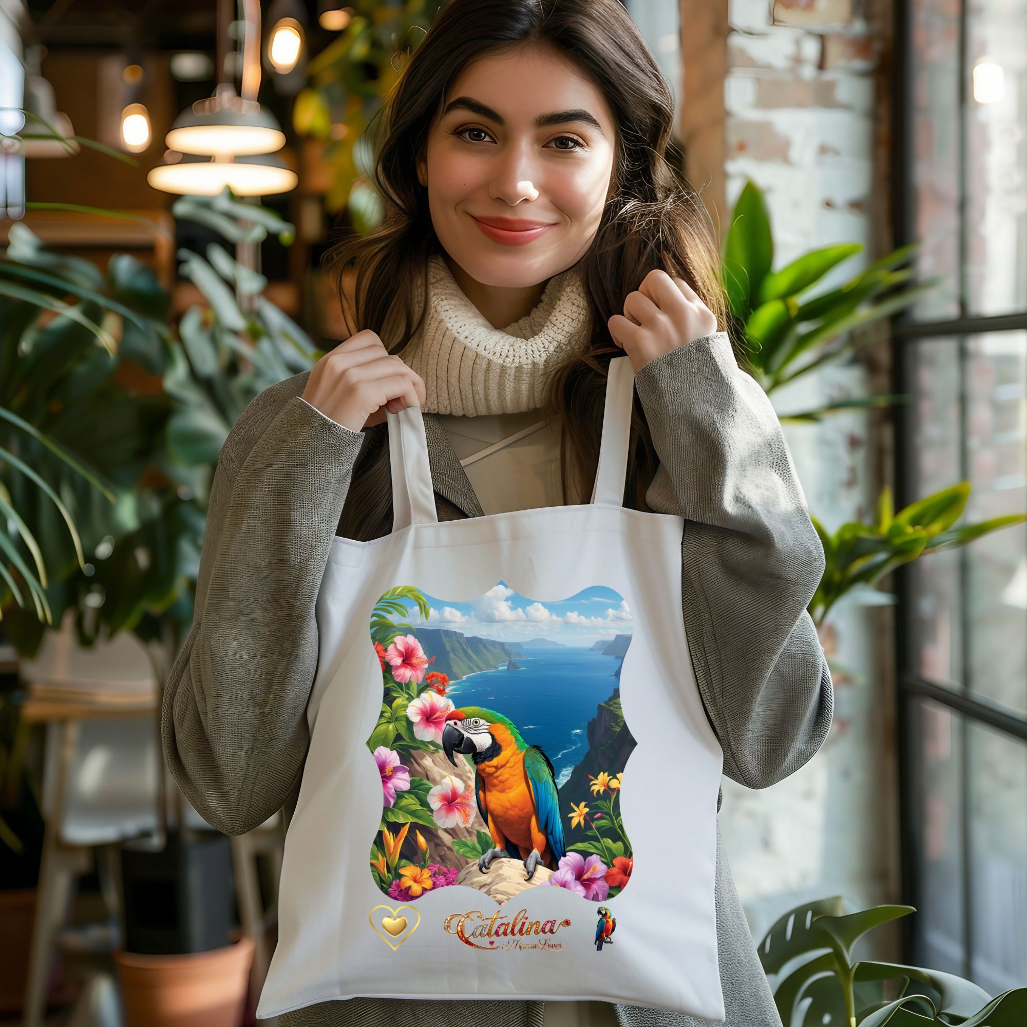Catalina Macaw Lover Floral Tote Bag
