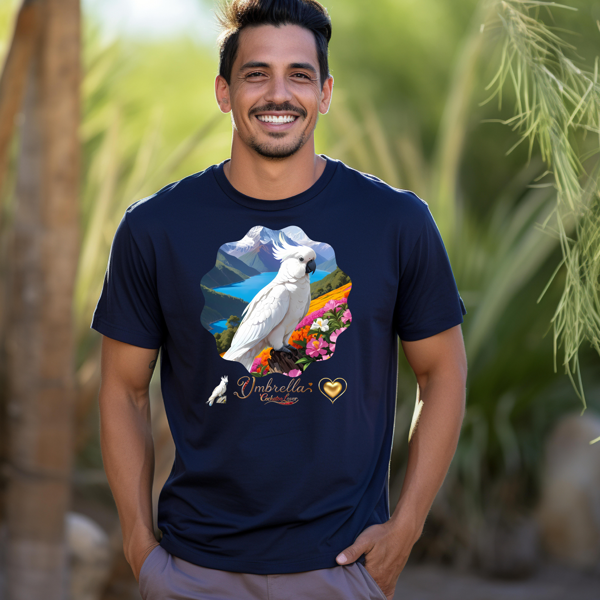 Umbrella Cockatoo Lover Floral T-Shirt