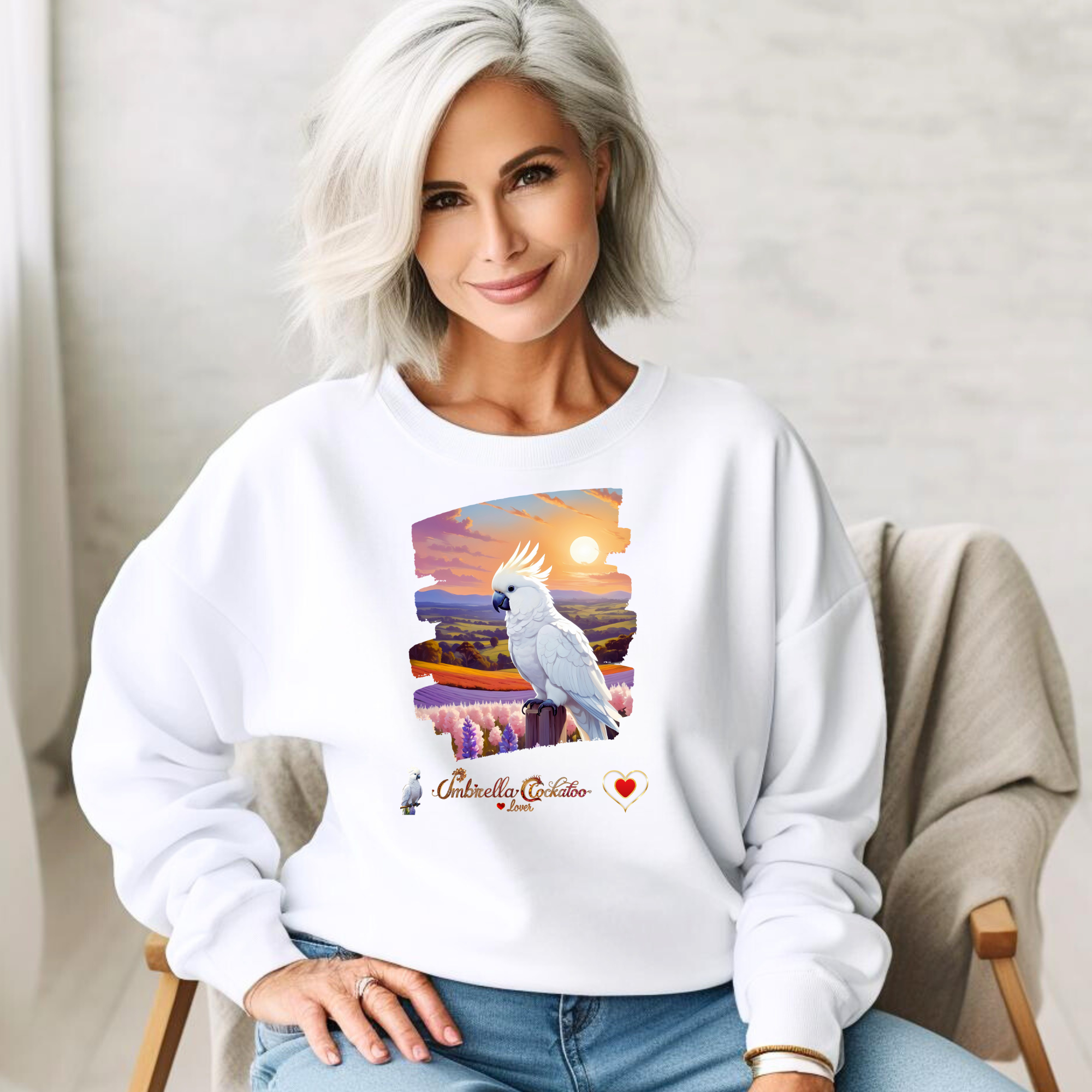 Umbrella Cockatoo Lover Sunset Sweatshirt