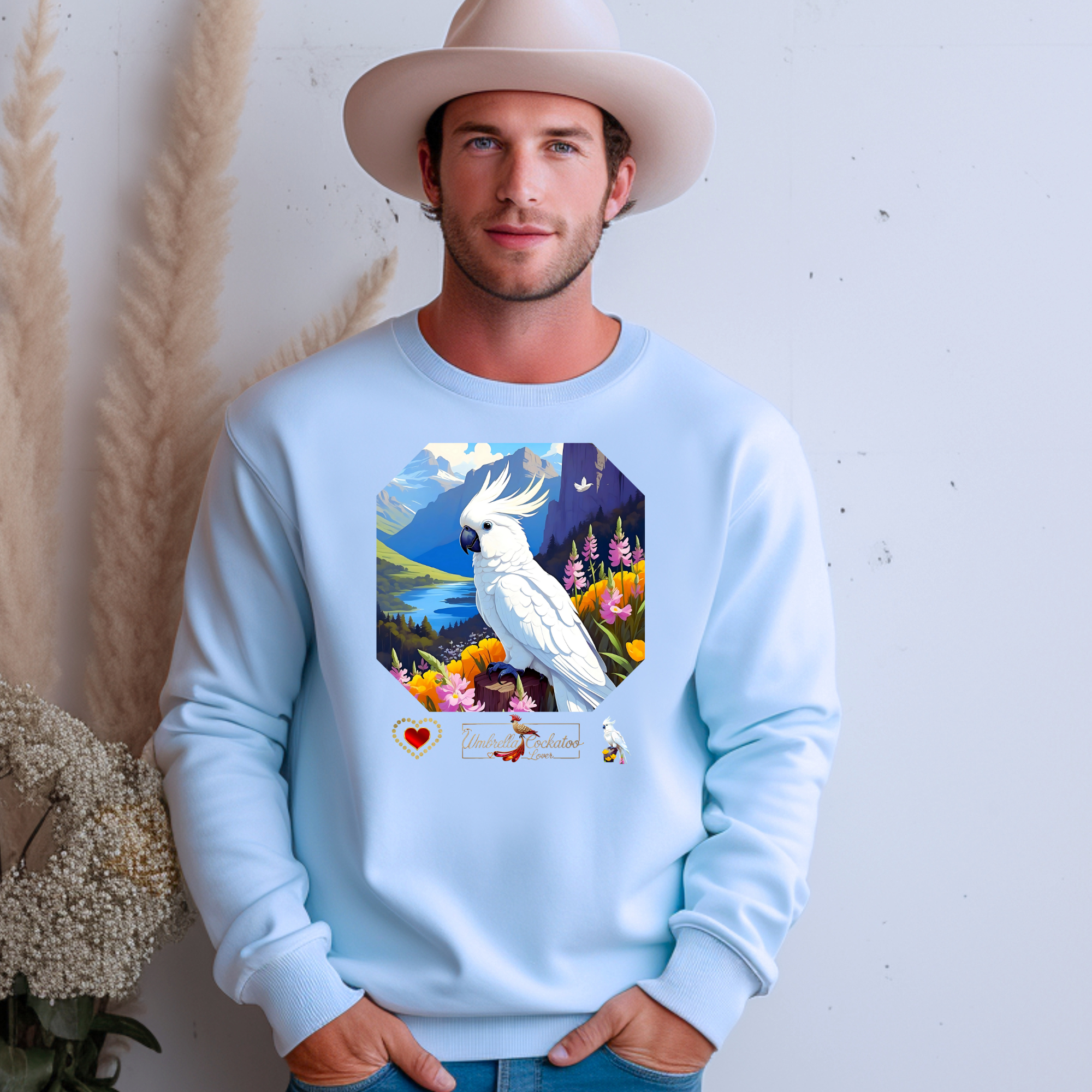 Floral Umbrella Cockatoo Lover Sweatshirt