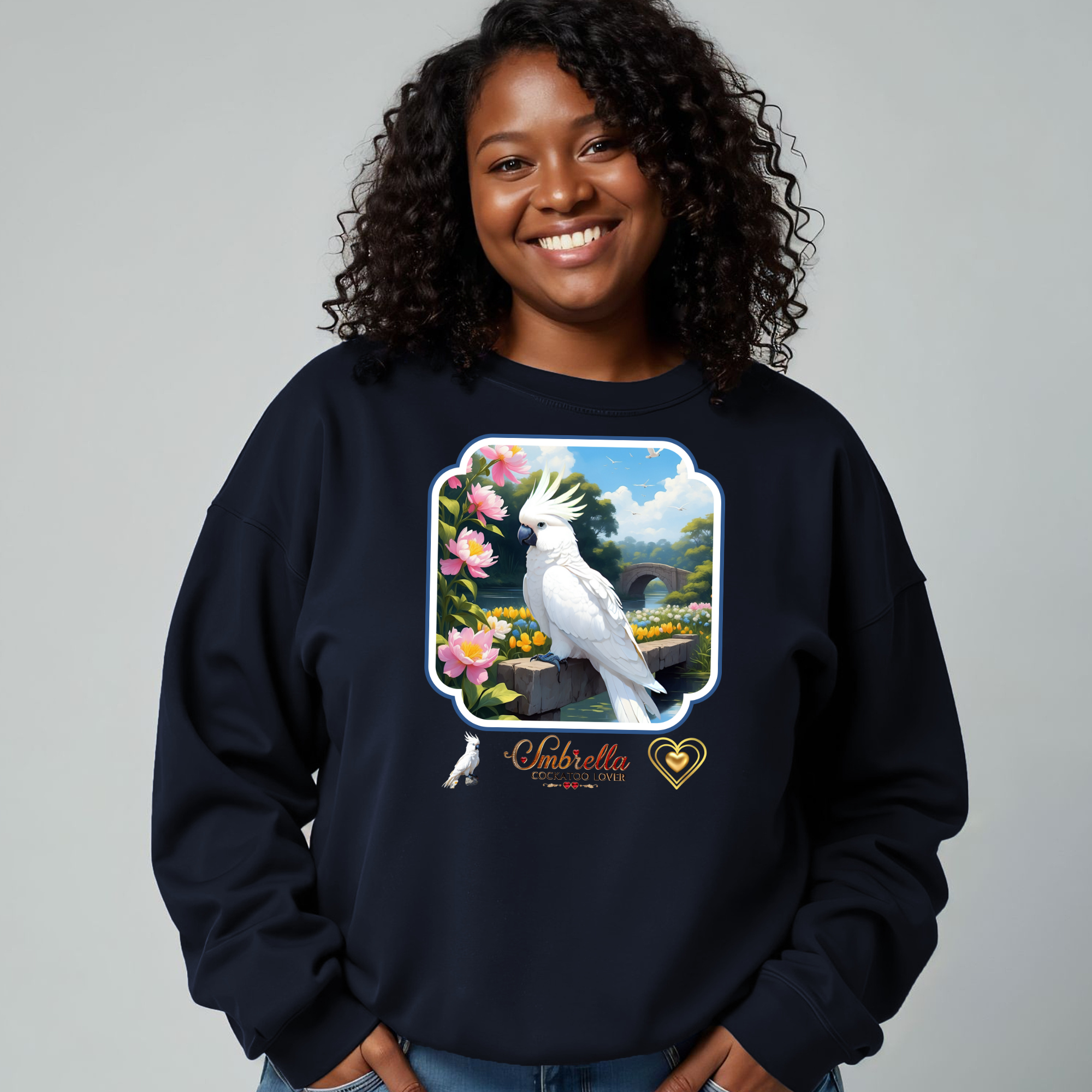 Umbrella Cockatoo Lover Floral Sweatshirt