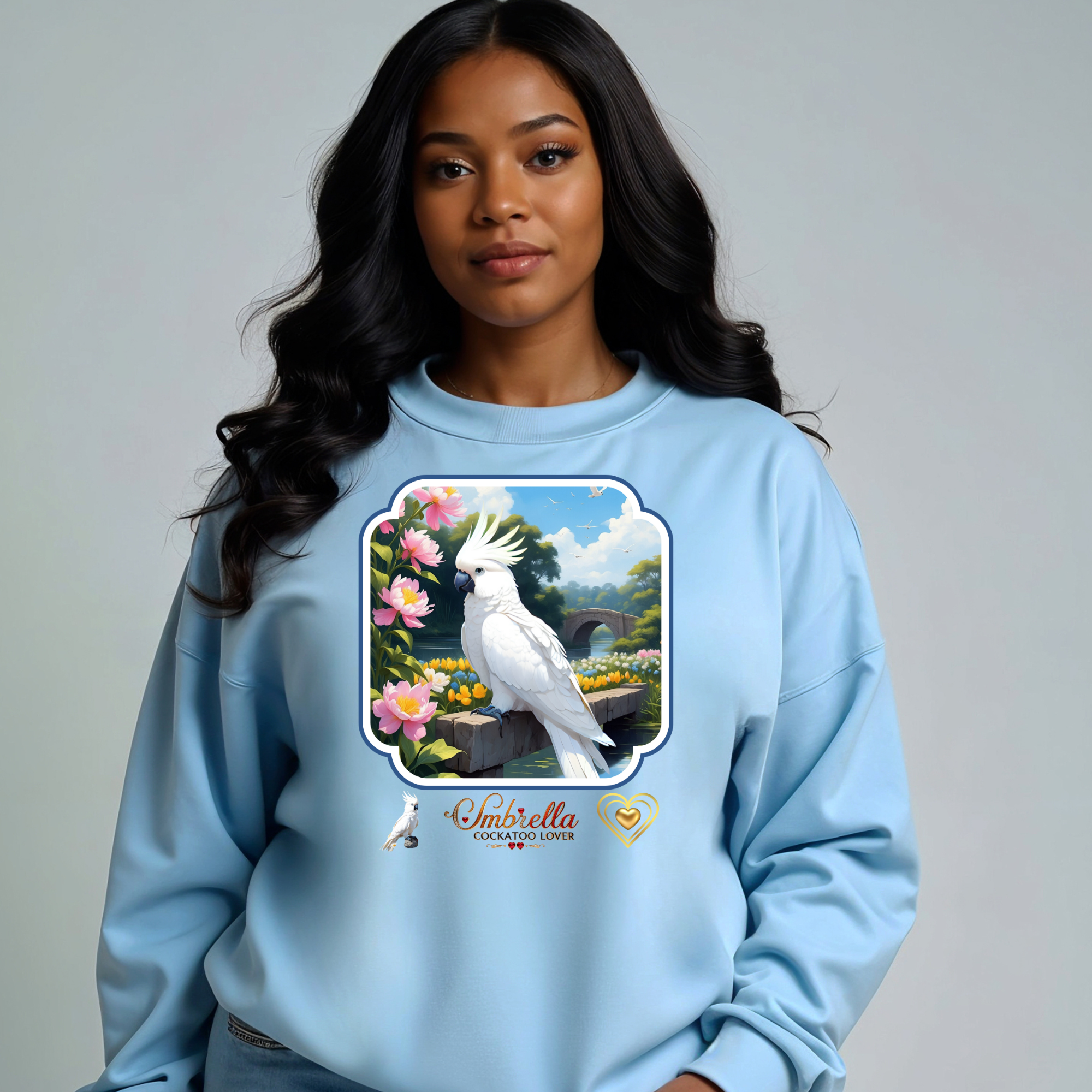 Umbrella Cockatoo Lover Floral Sweatshirt