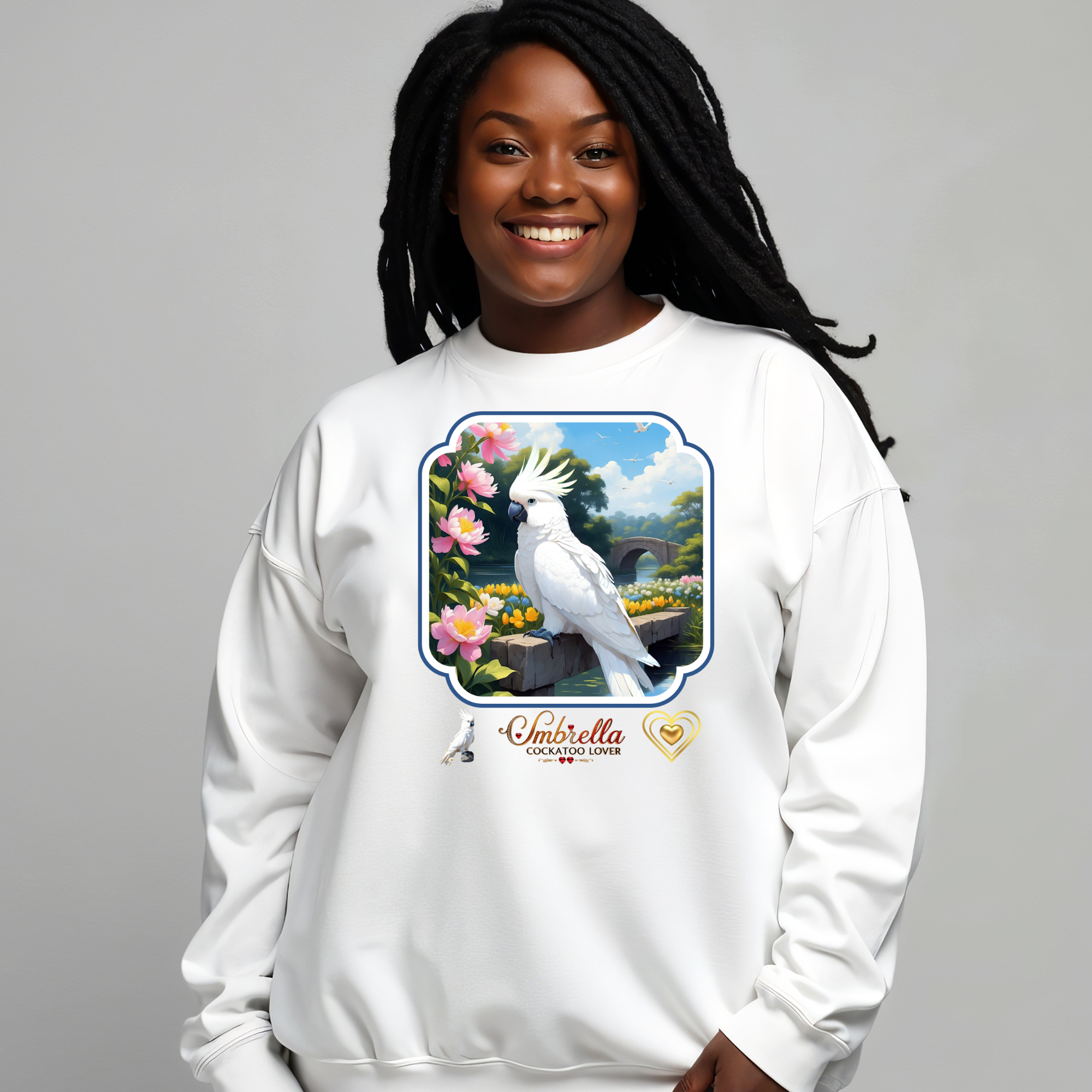 Umbrella Cockatoo Lover Floral Sweatshirt