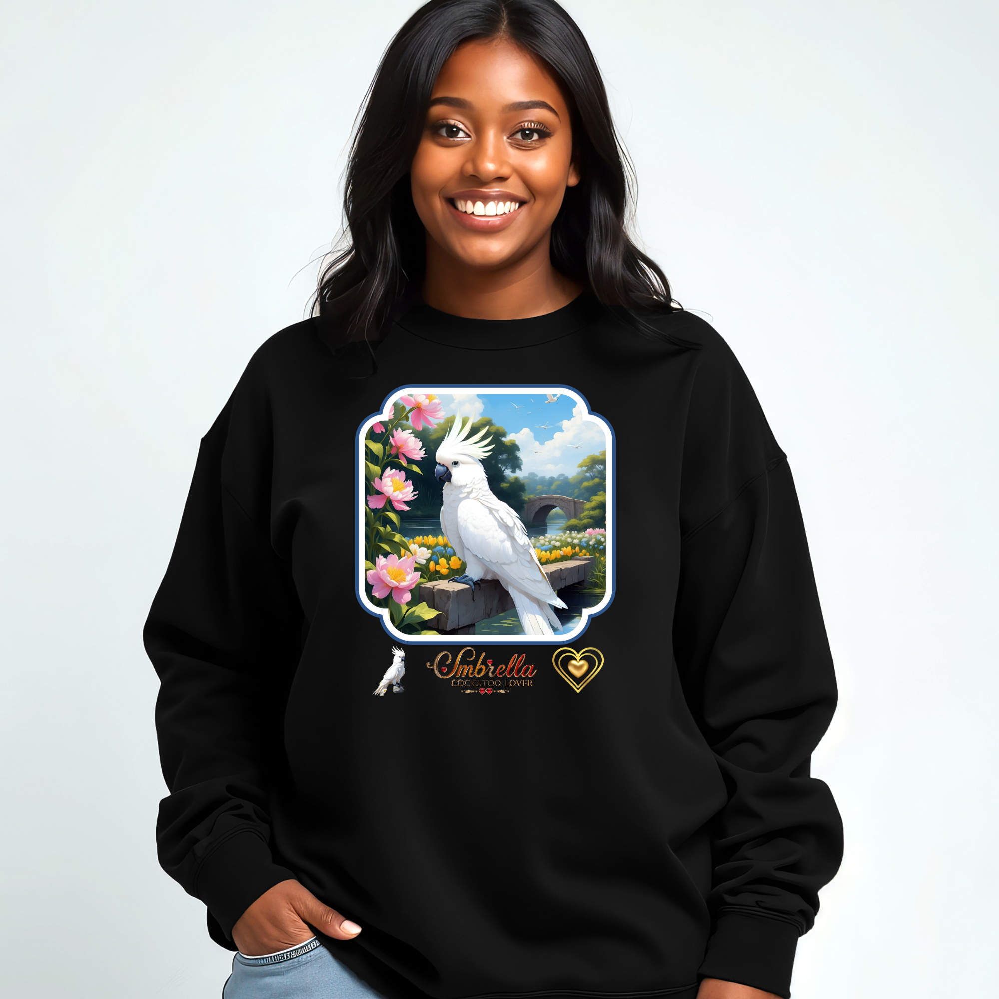 Umbrella Cockatoo Lover Floral Sweatshirt