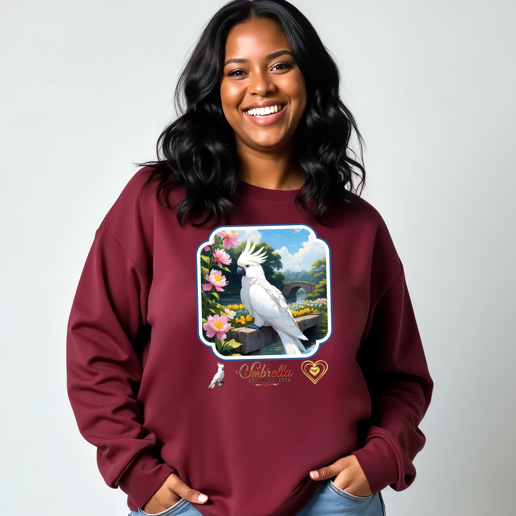 Umbrella Cockatoo Lover Floral Sweatshirt