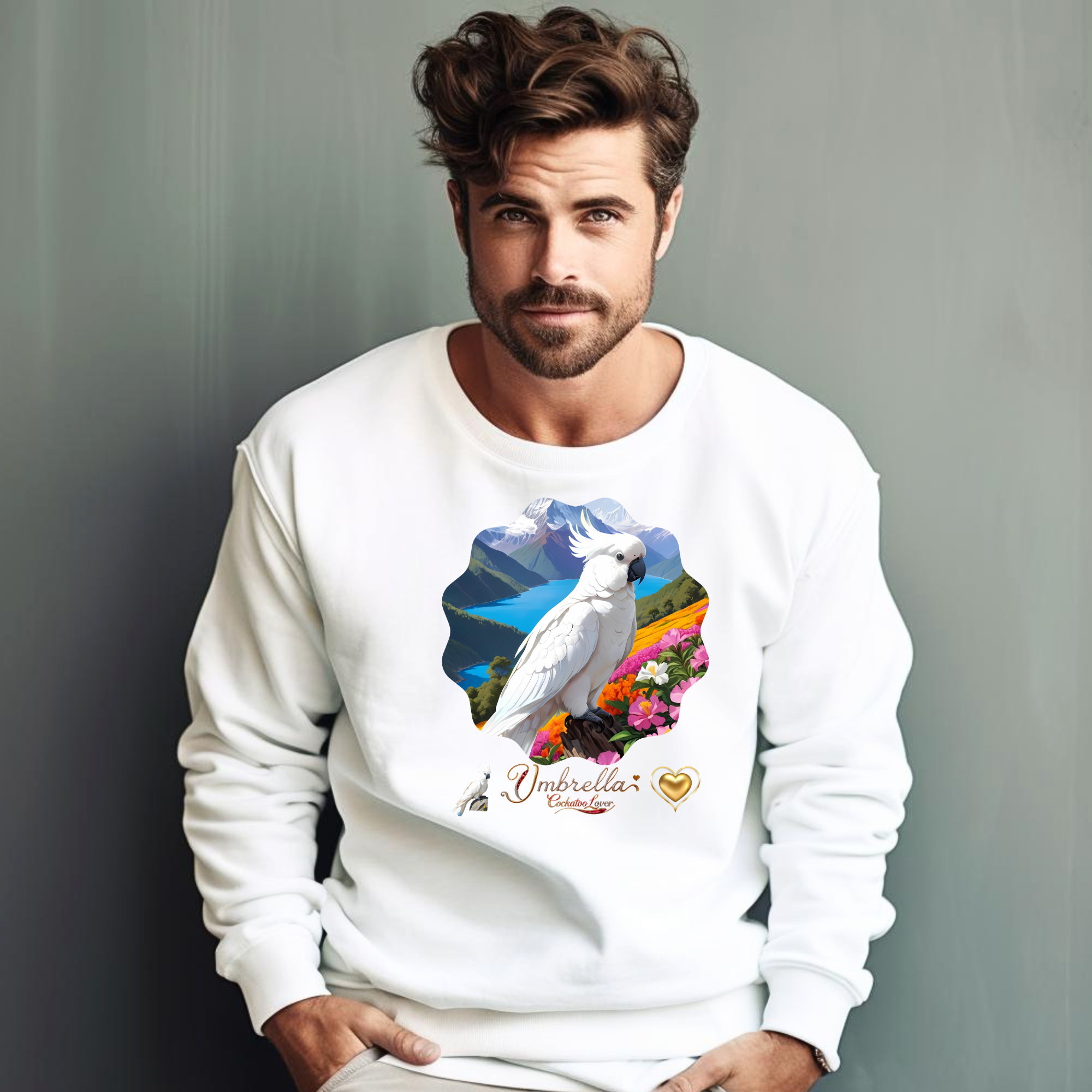 Floral Umbrella Cockatoo Lover Sweatshirt